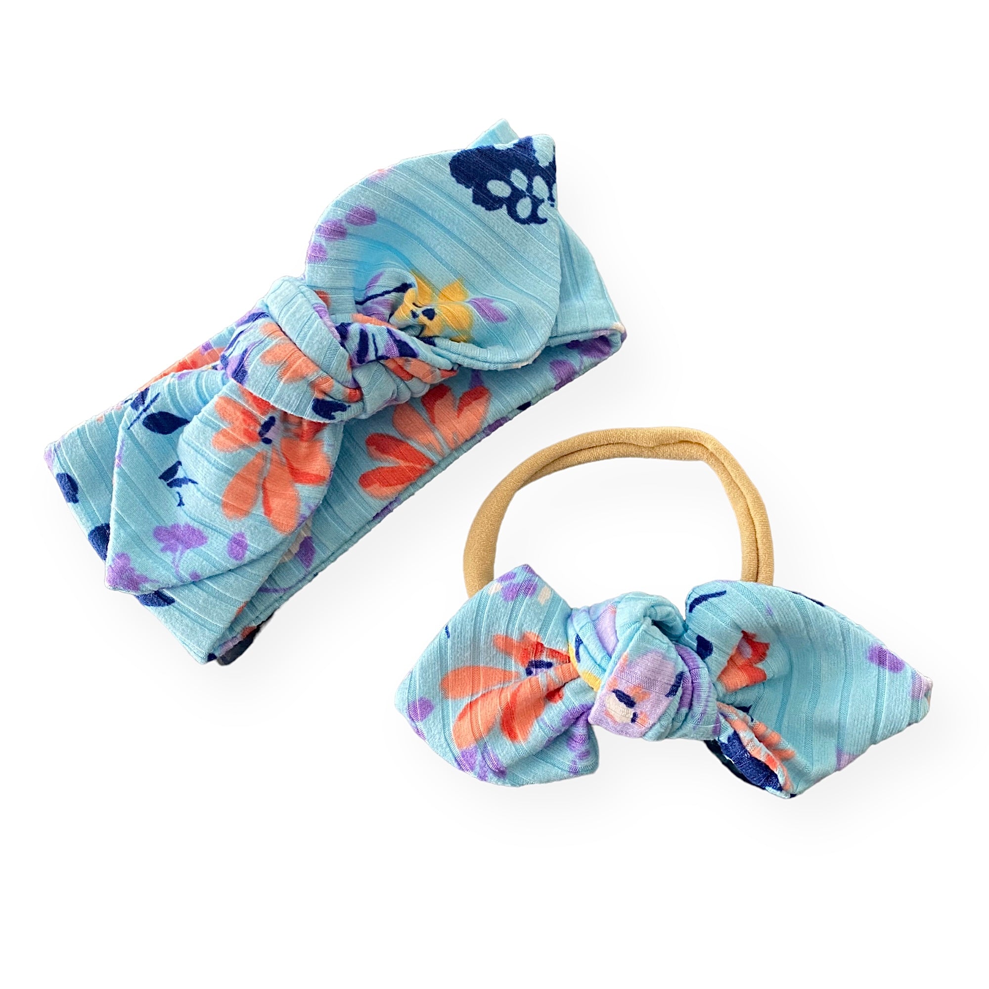 Watercolor Summer Ribbed Headbands