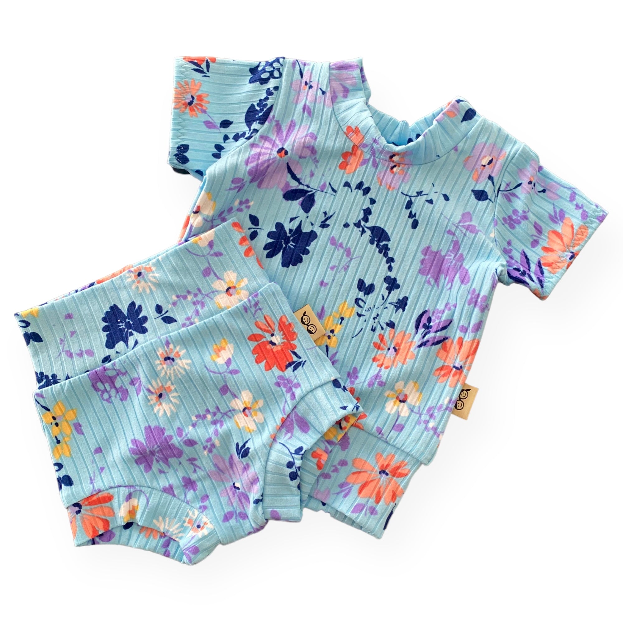 Watercolor Summer Ribbed Summer Lounge Set