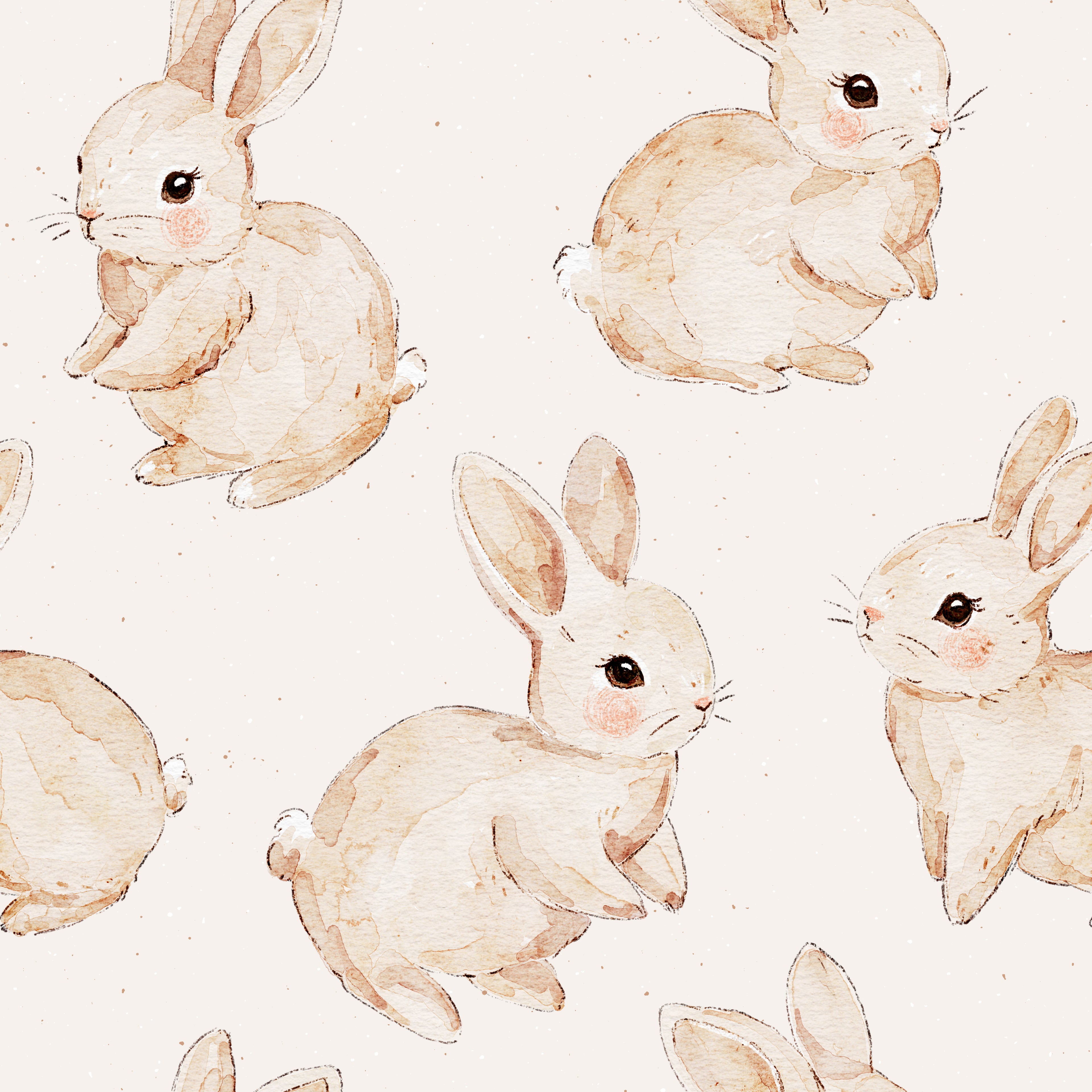 Classic Watercolor Bunnies Ribbed - Limited Vault Fabric