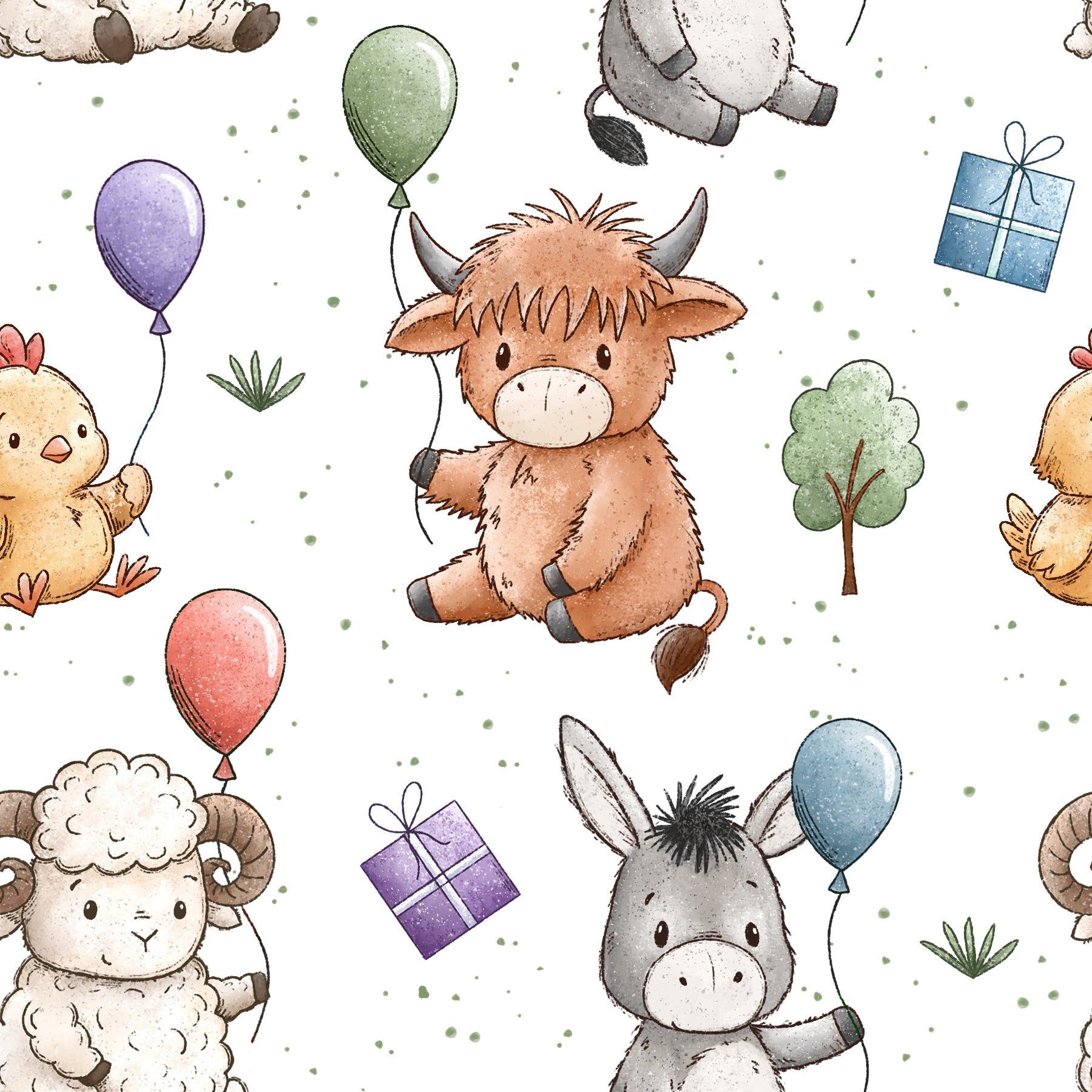 Farm Friends Birthday Ribbed - Limited Vault Fabric