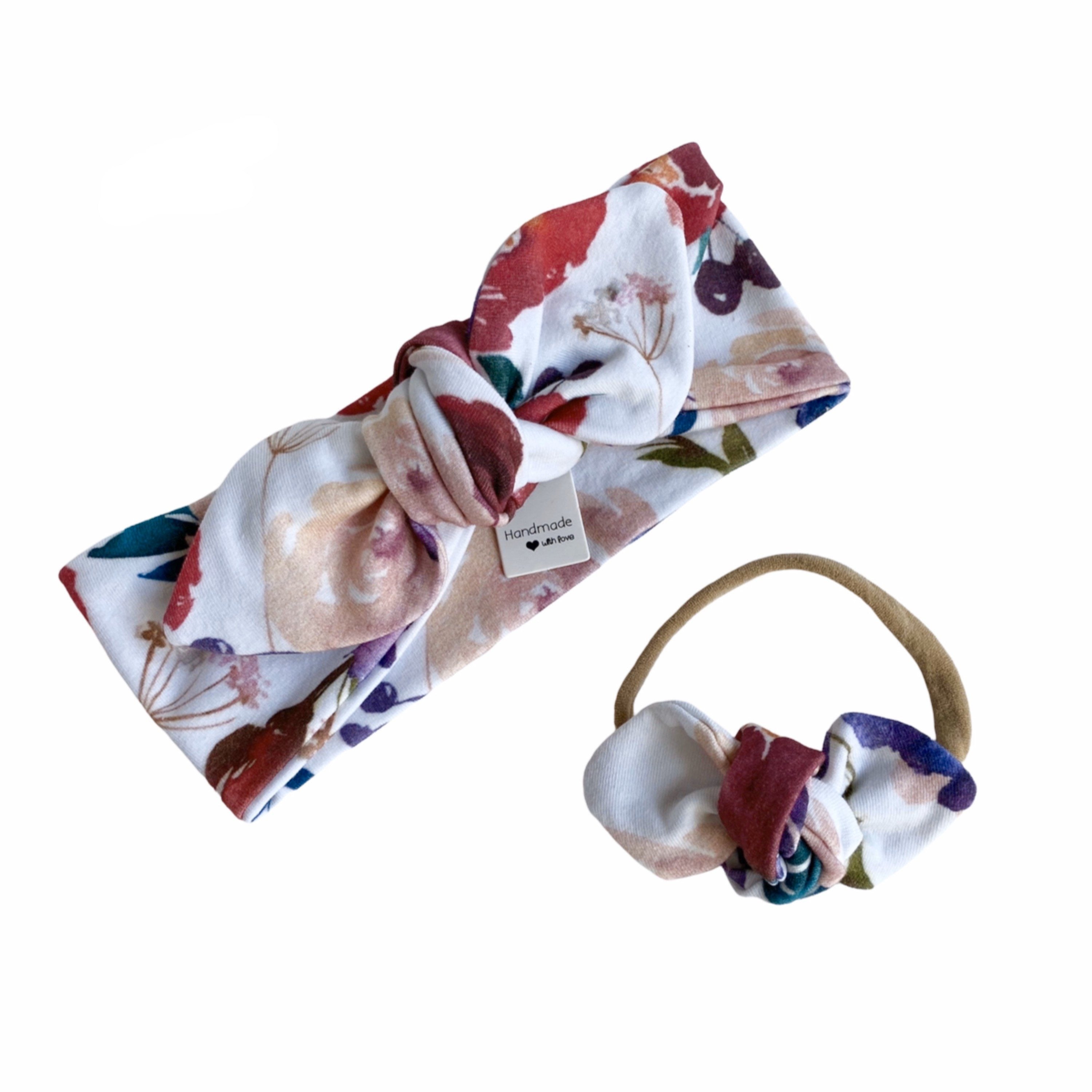 Burgundy Watercolor Floral Headbands