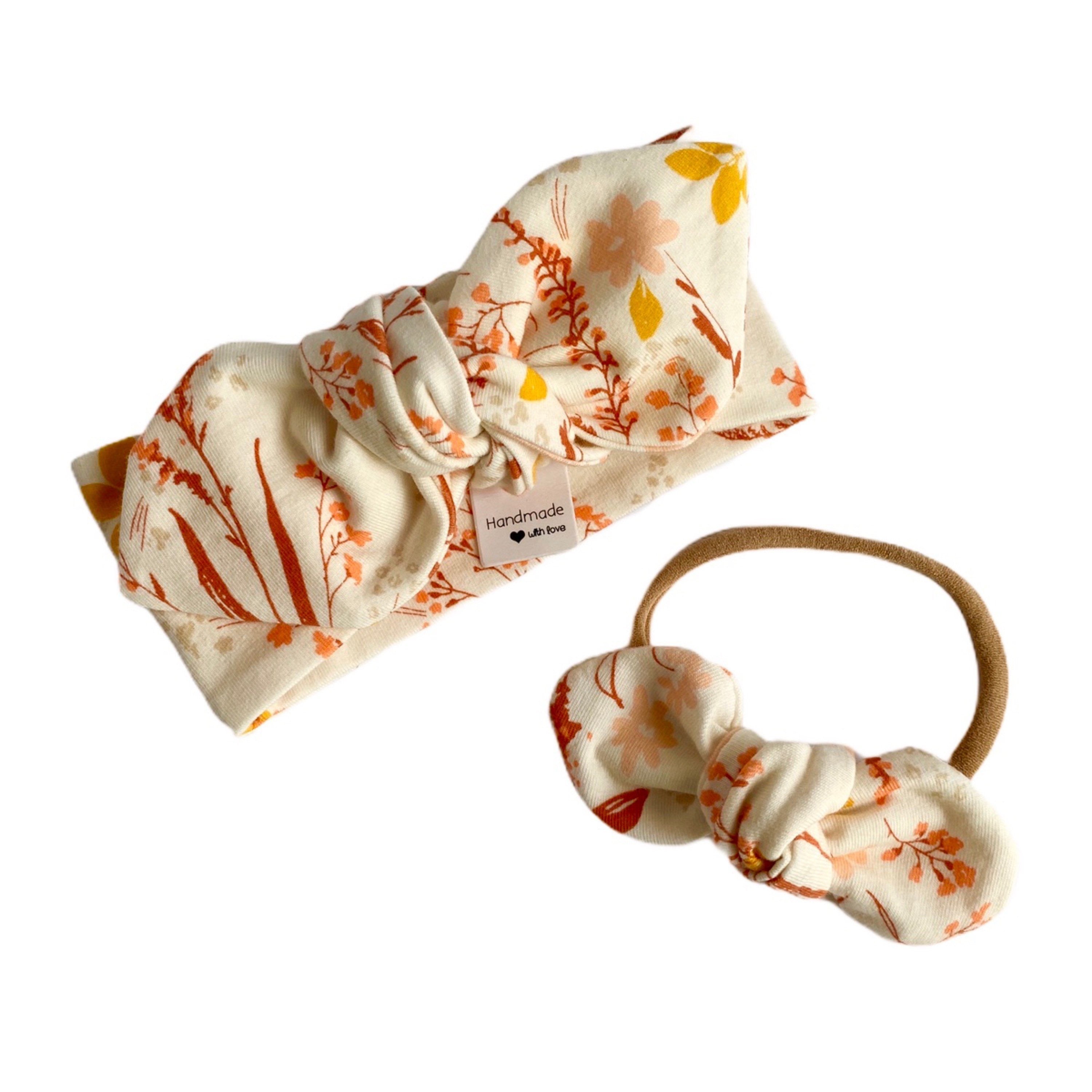 Fall Wildflowers on Cream Headbands