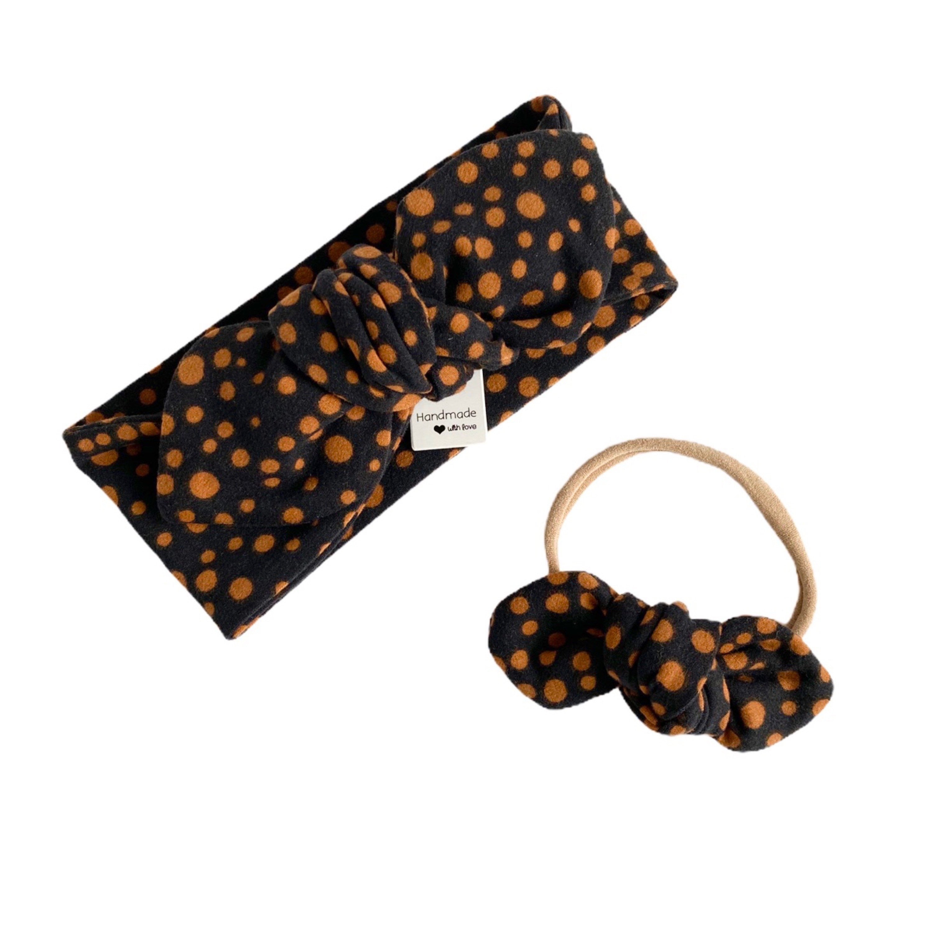 Black Abstract Micro Dot Bummies and/or Headbands