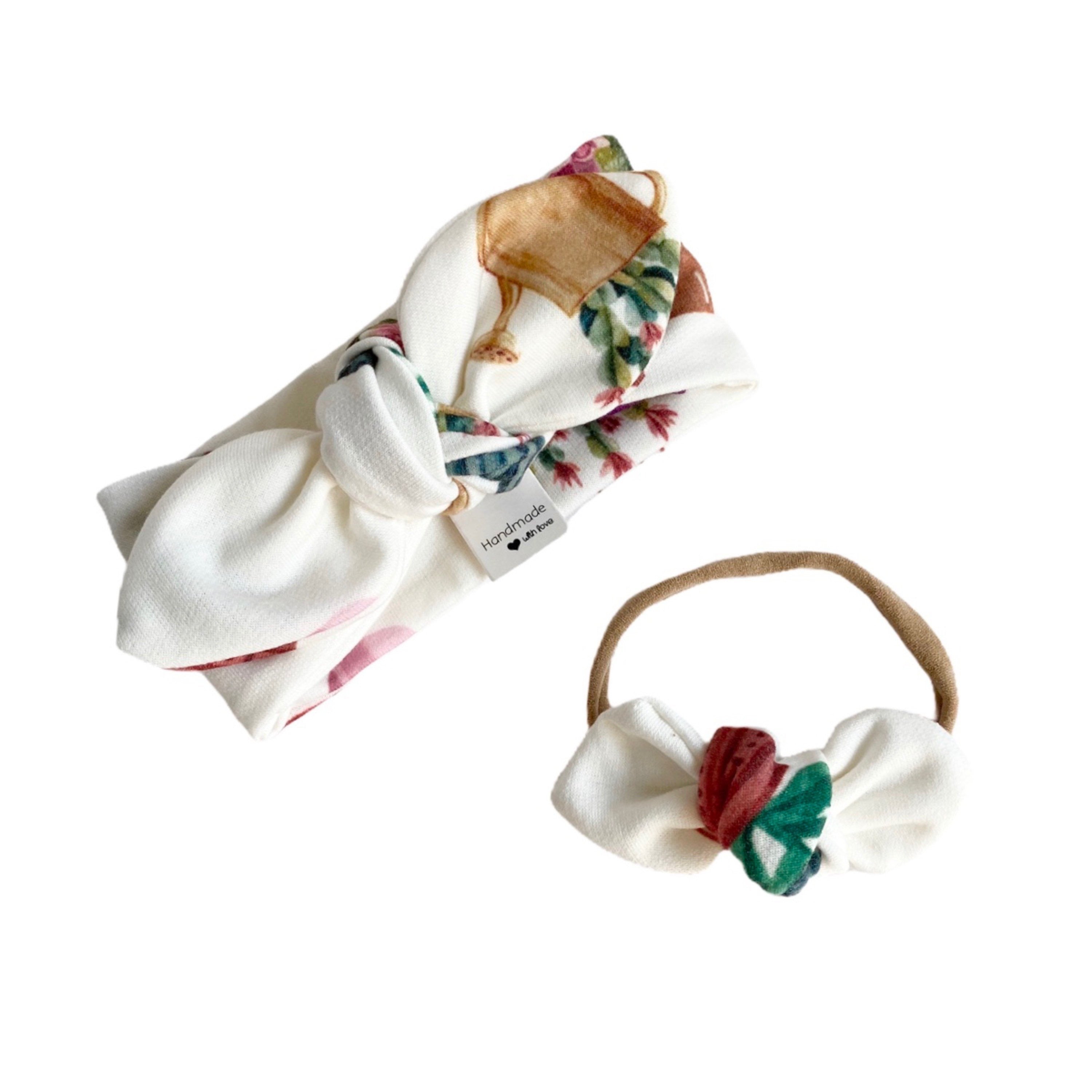 Cactus Pots on White Headbands