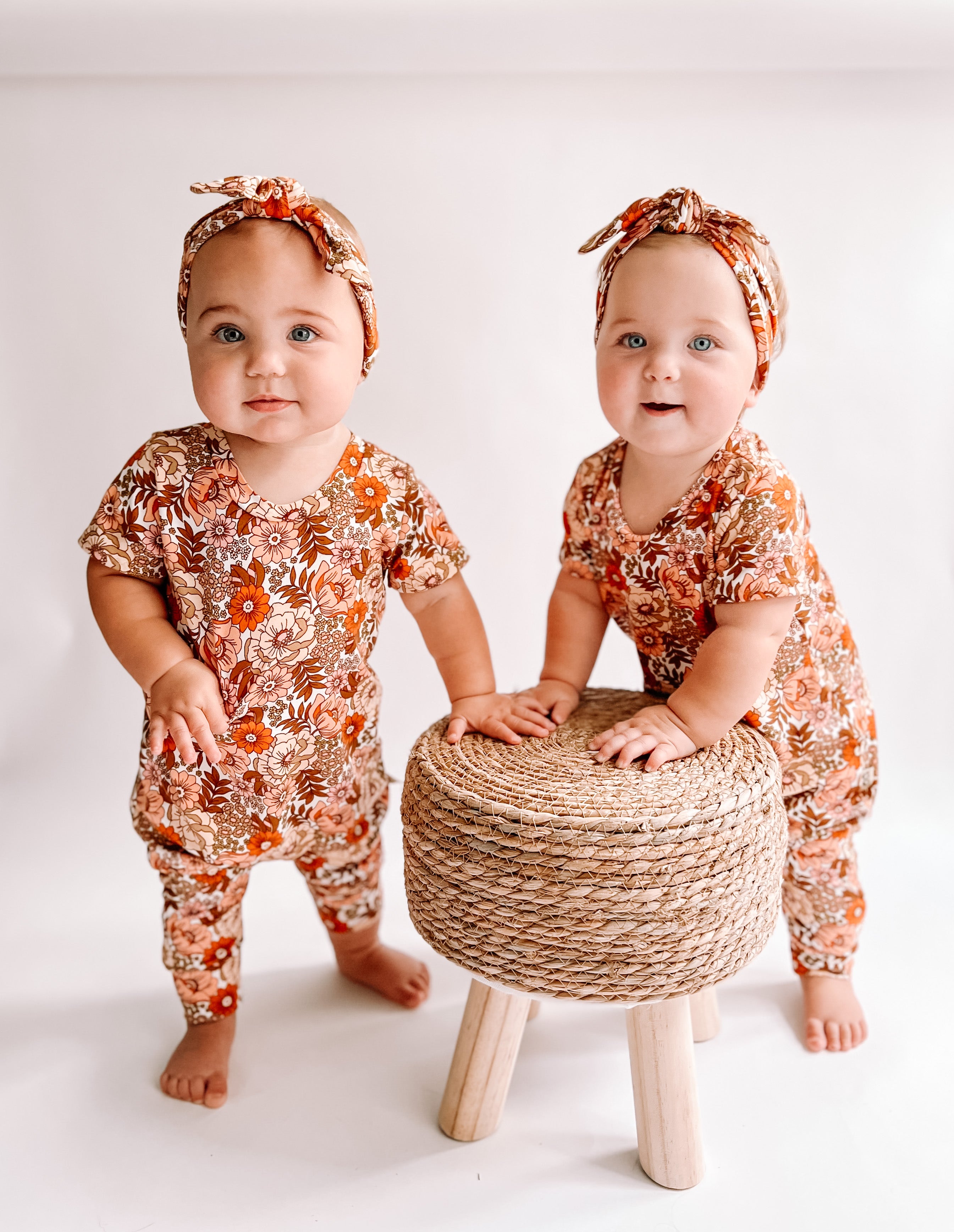 Neutral Boho Floral Harem Romper