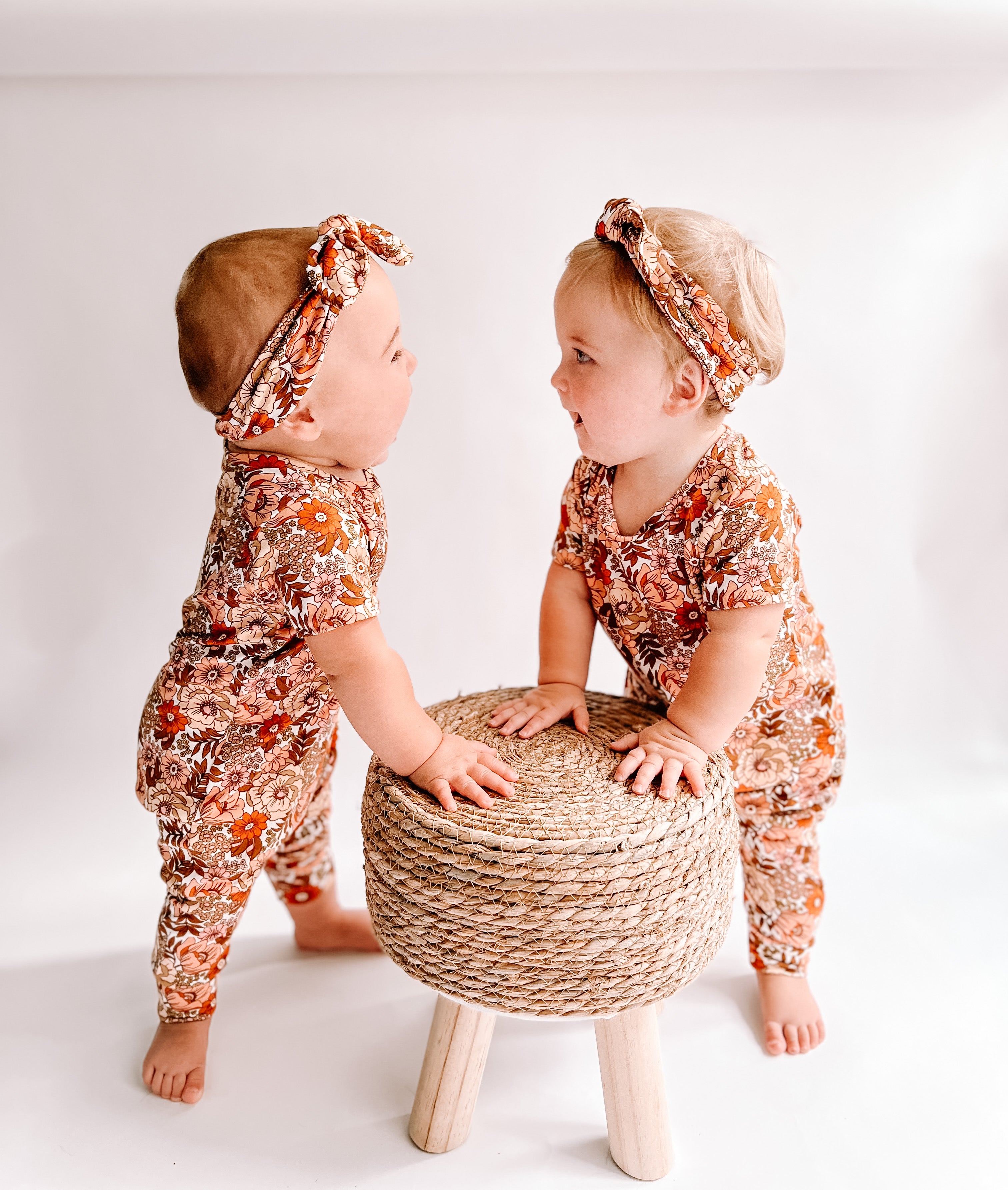 Neutral Boho Floral Harem Romper