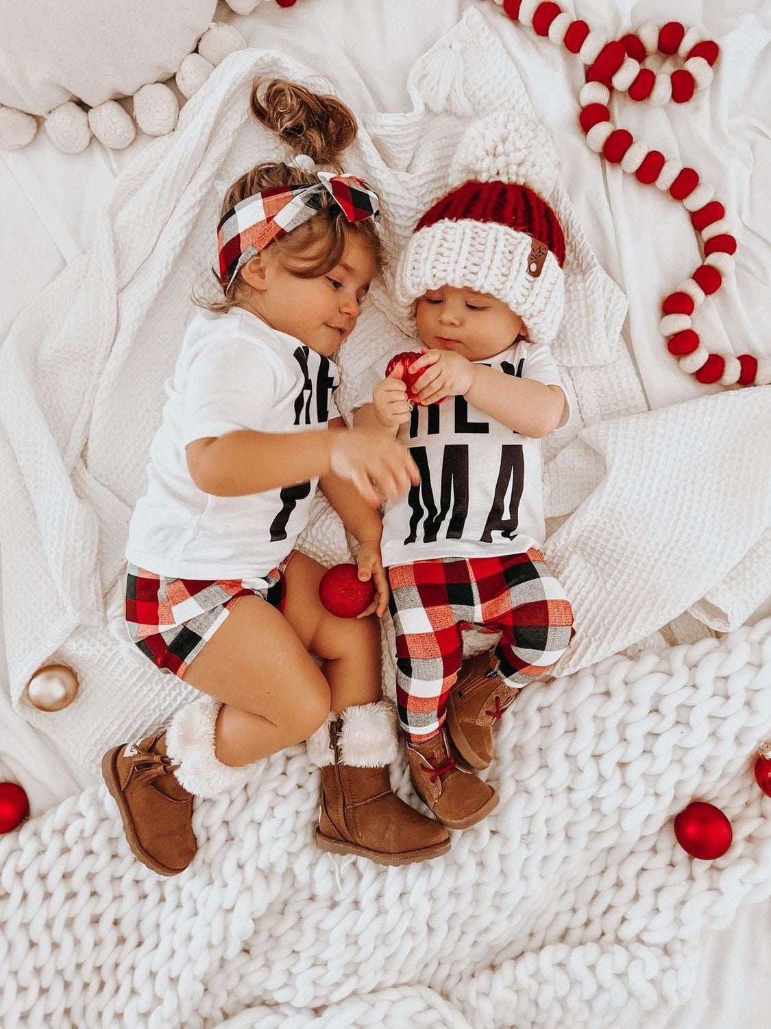 Red Buffalo Plaid Bummies and/or Headbands