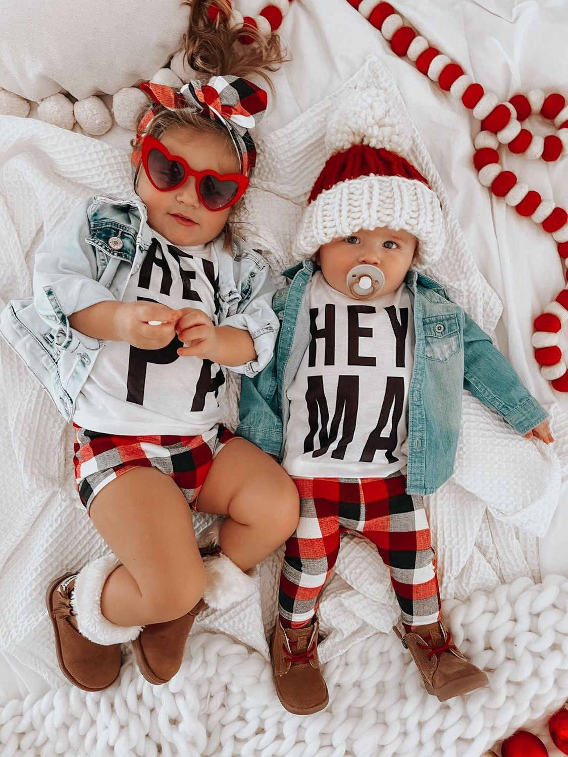 Red Buffalo Plaid Bummies and/or Headbands