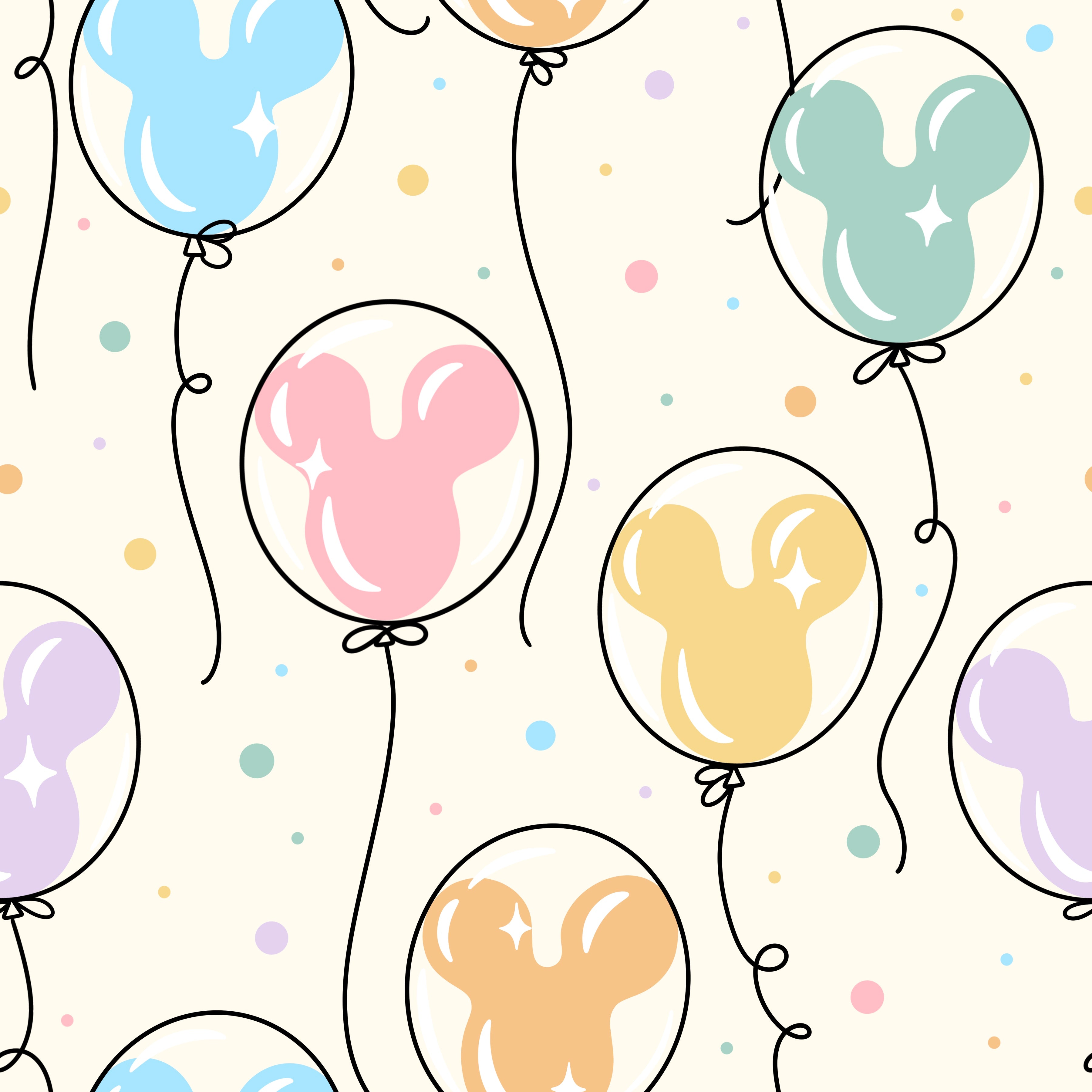 Pastel Party Balloons Ribbed - Limited Vault Fabric