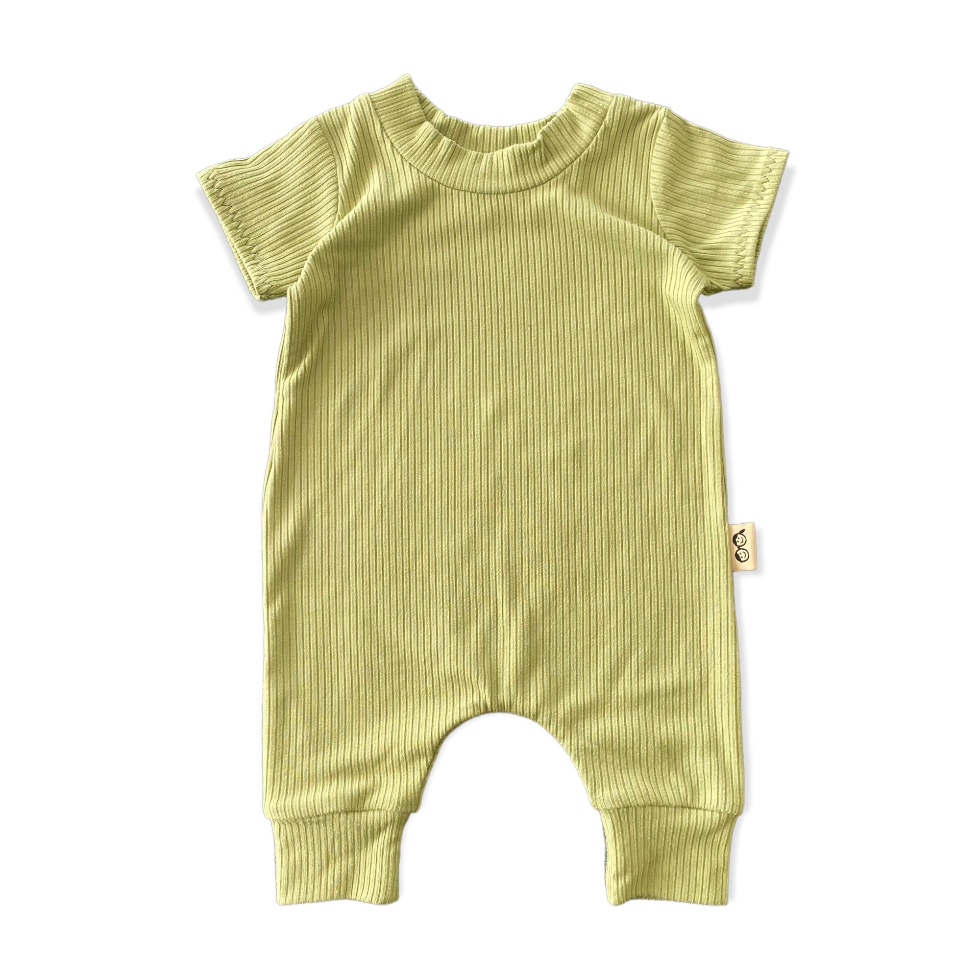 Avocado Ribbed Harem Romper