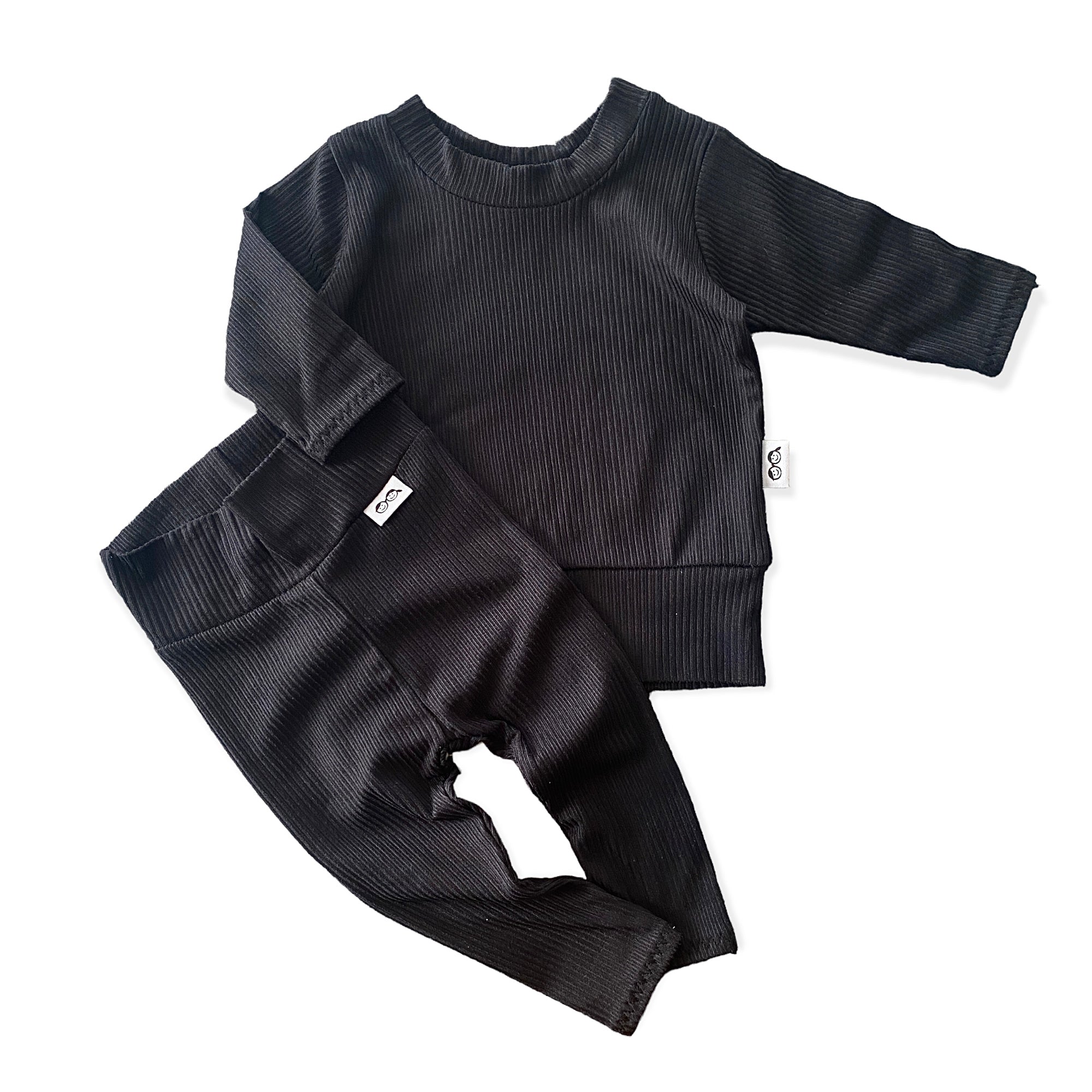 Black Ribbed Lounge Set