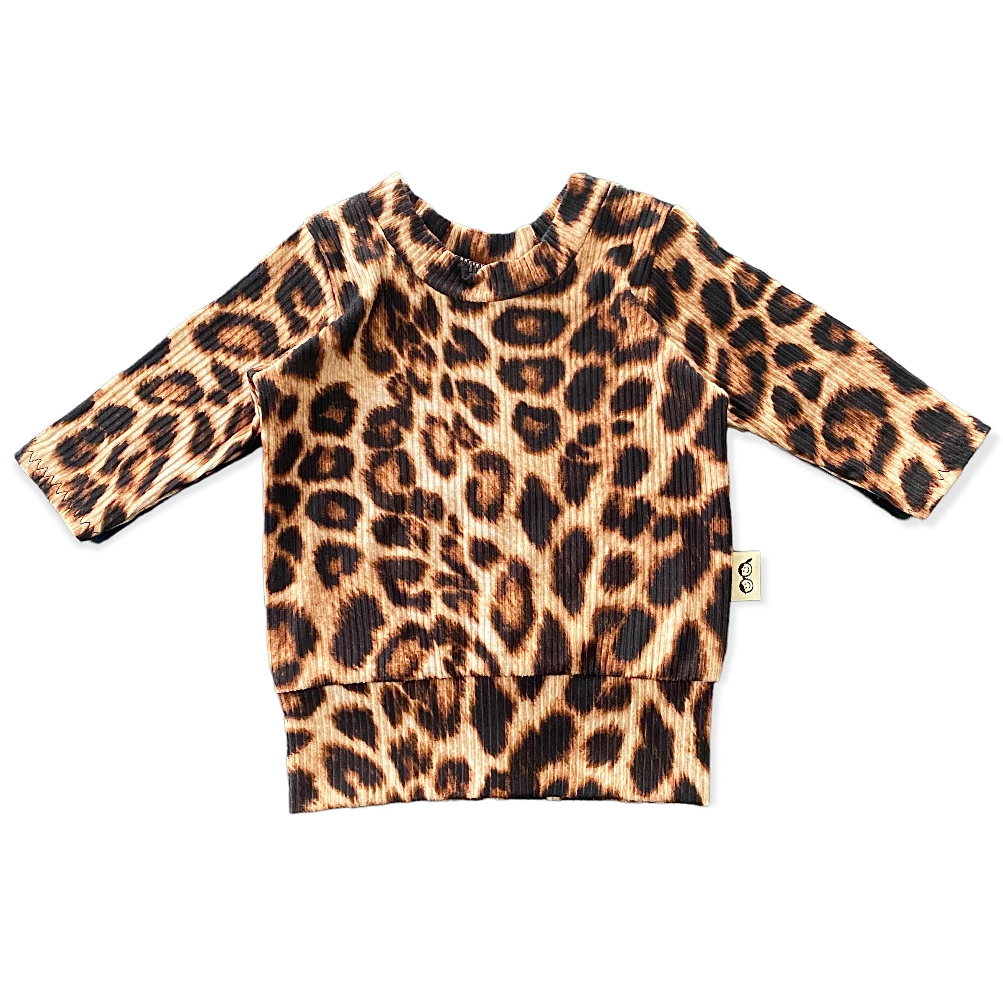 Brown Cheetah Ribbed Lounge Set