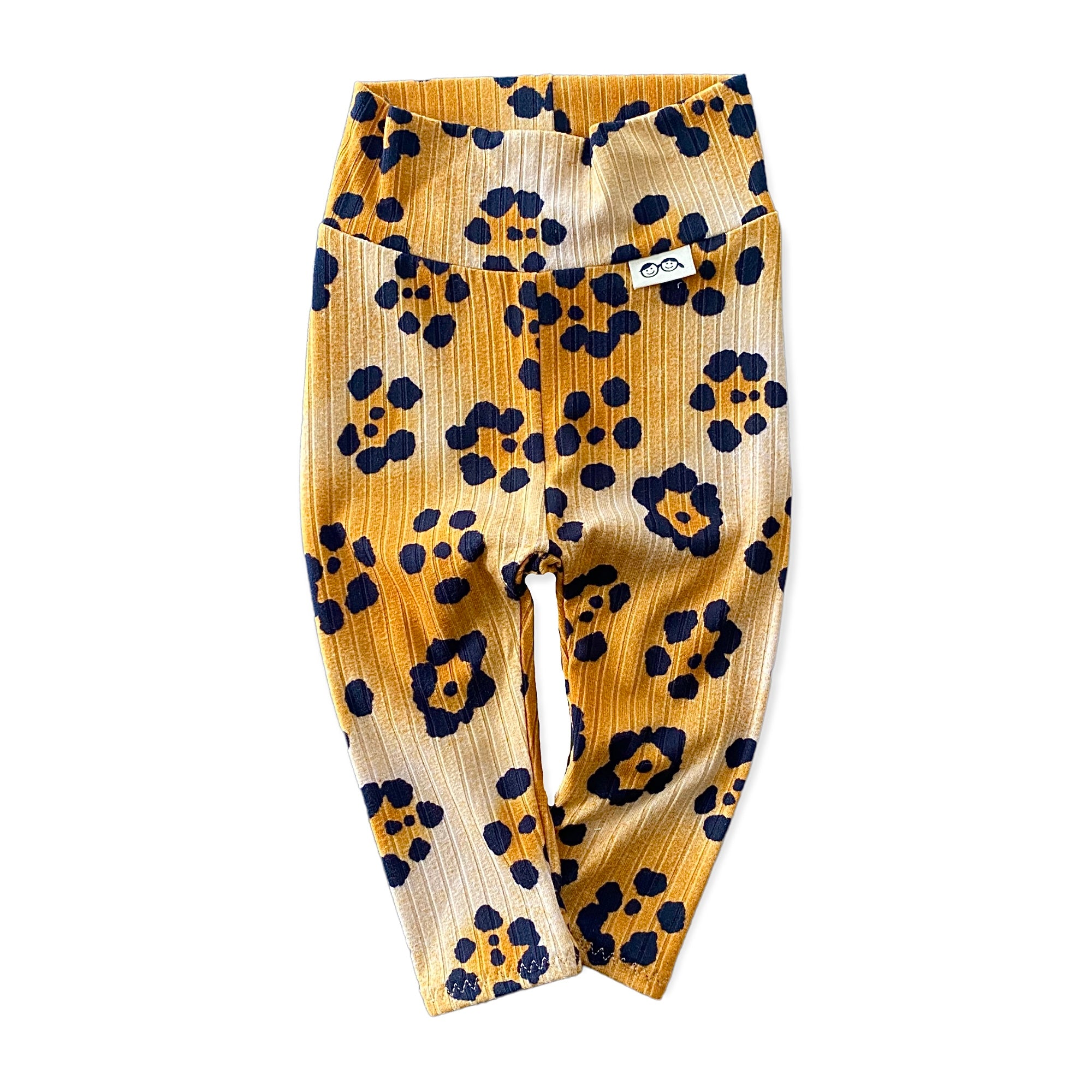 Brown Cheetah Flowers Ribbed Lounge Set
