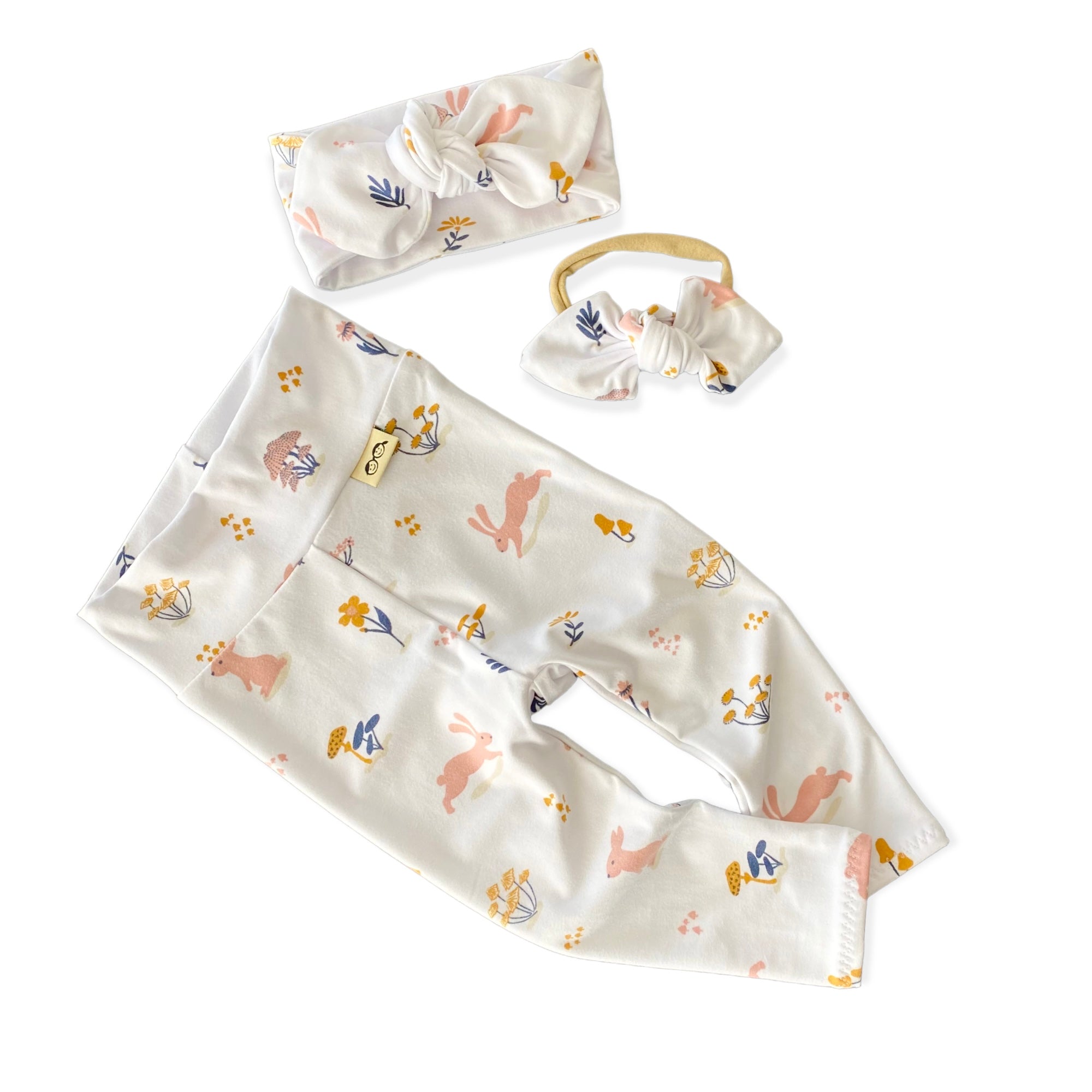 Bunny Hop On White Leggings and/or Headbands
