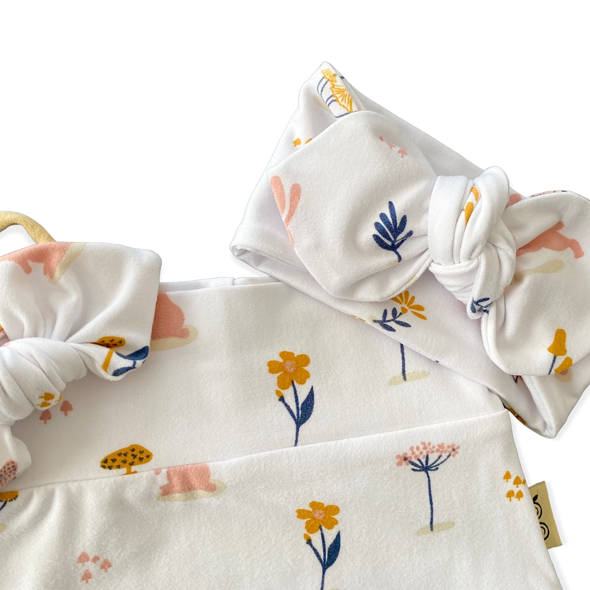Bunny Hop On White Bummies and/or Headbands