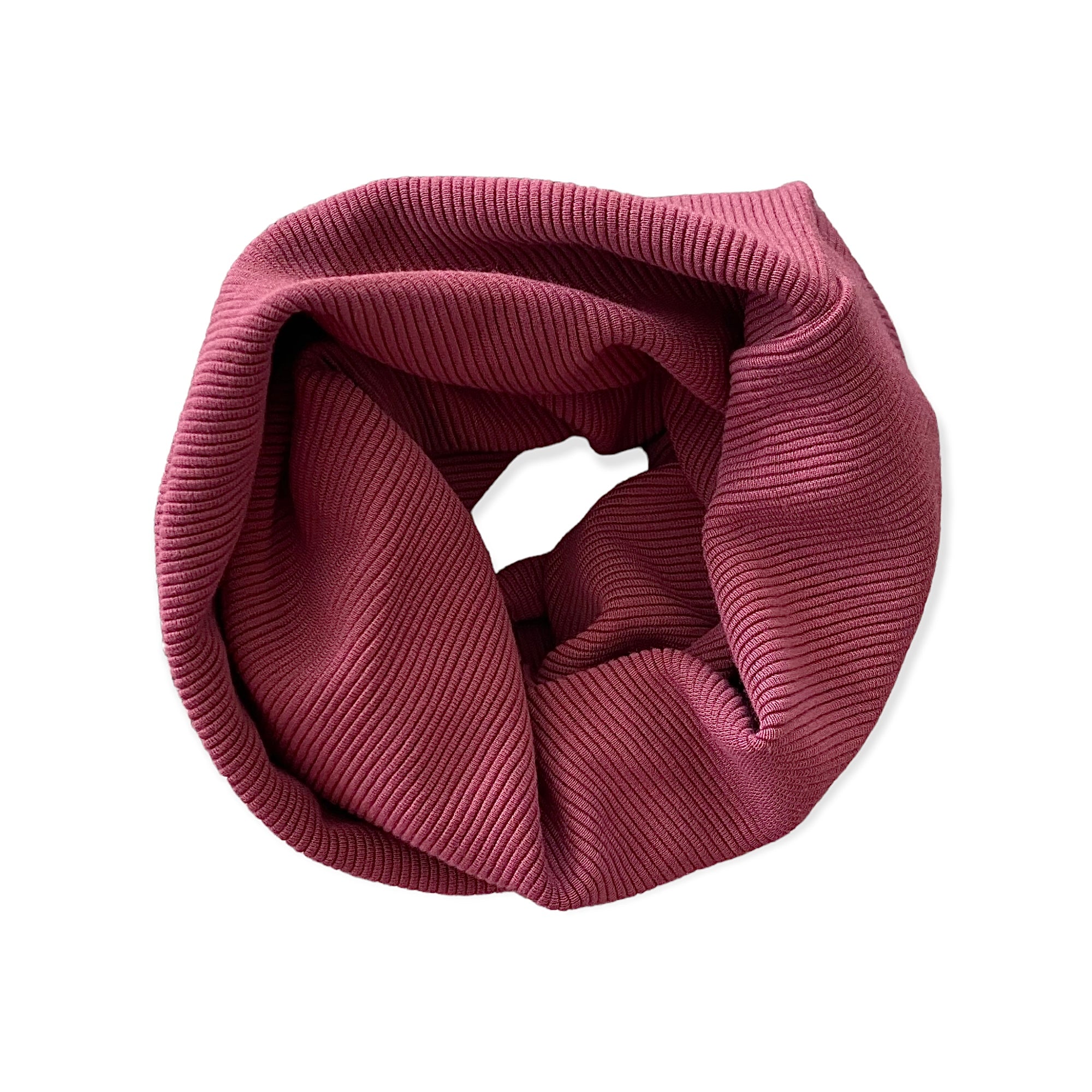 Burgundy Ribbed Faux Fur Pom Pom Hat and Infinity Scarf