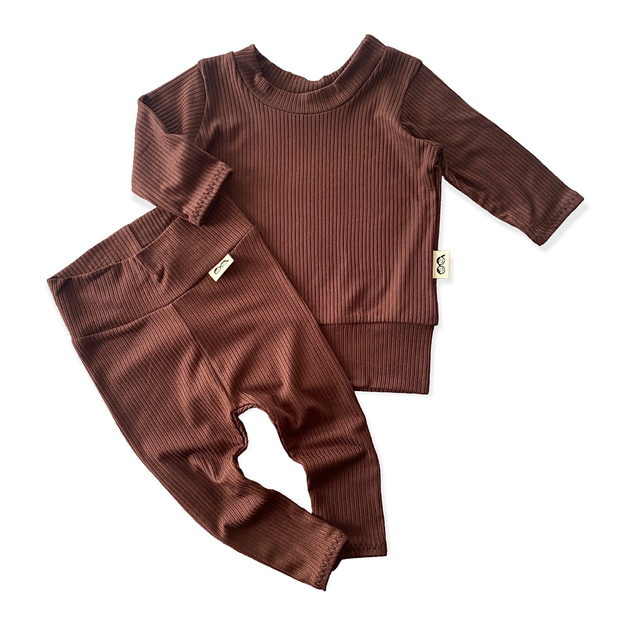 Cocoa Ribbed Lounge Set