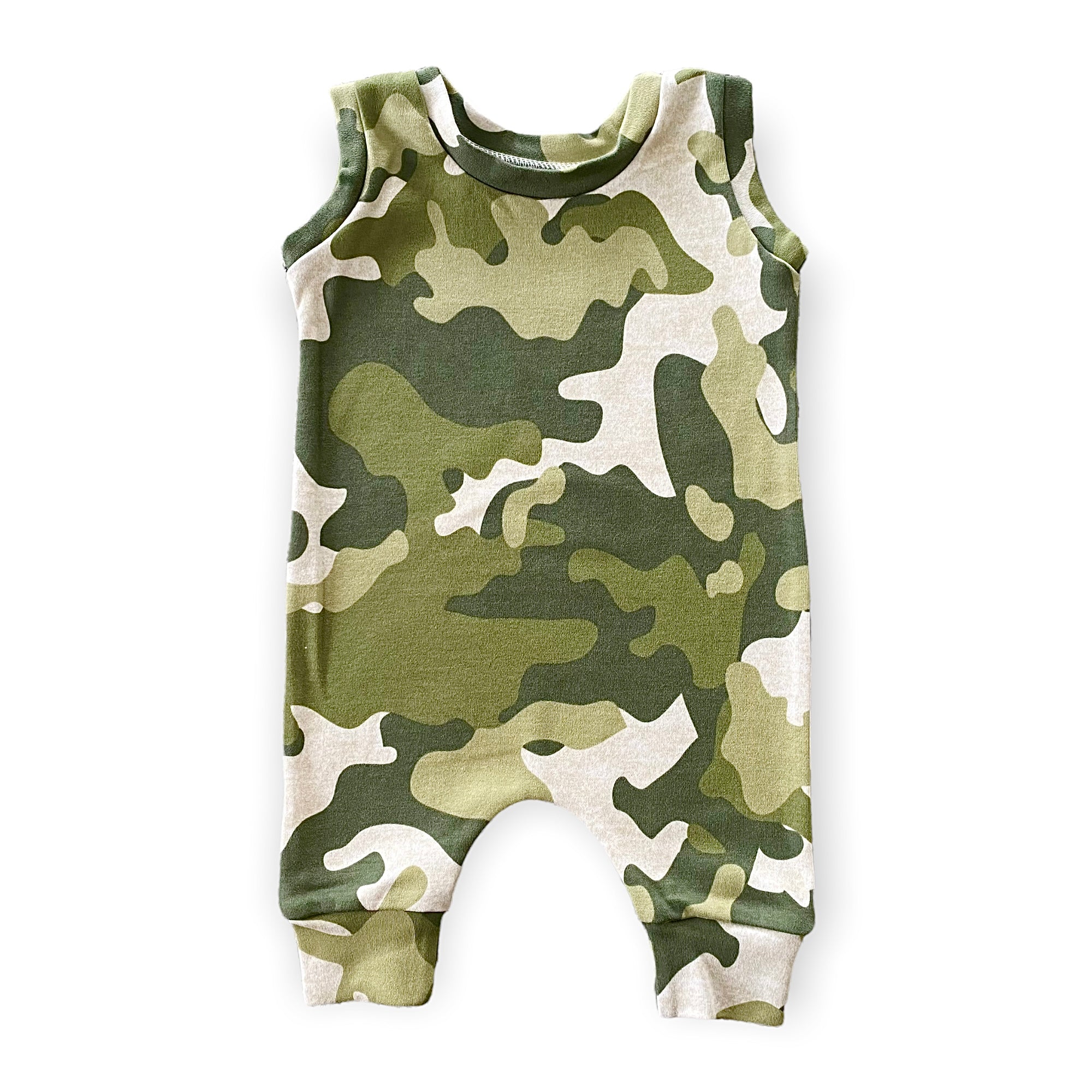 Green Camouflage Harem Romper
