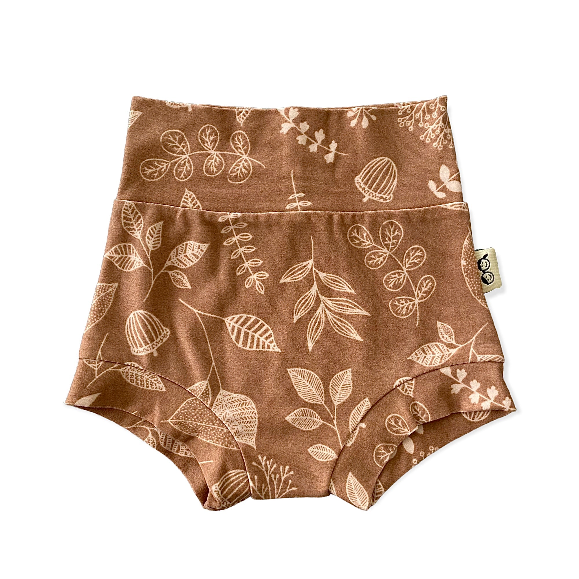 Hand Drawn Florals on Brown Bummies