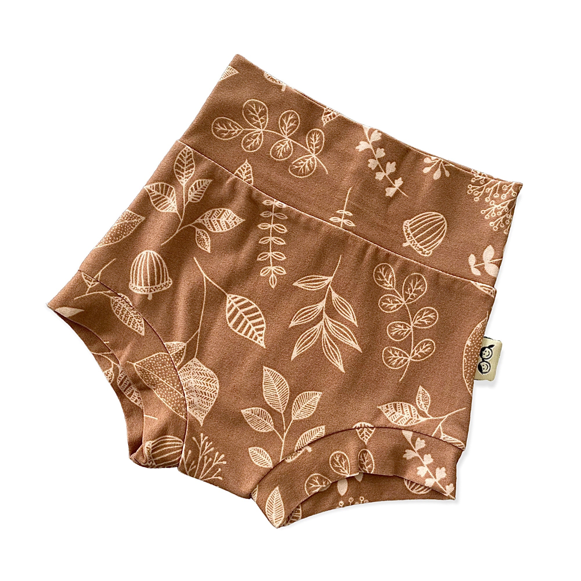 Hand Drawn Florals on Brown Bummies