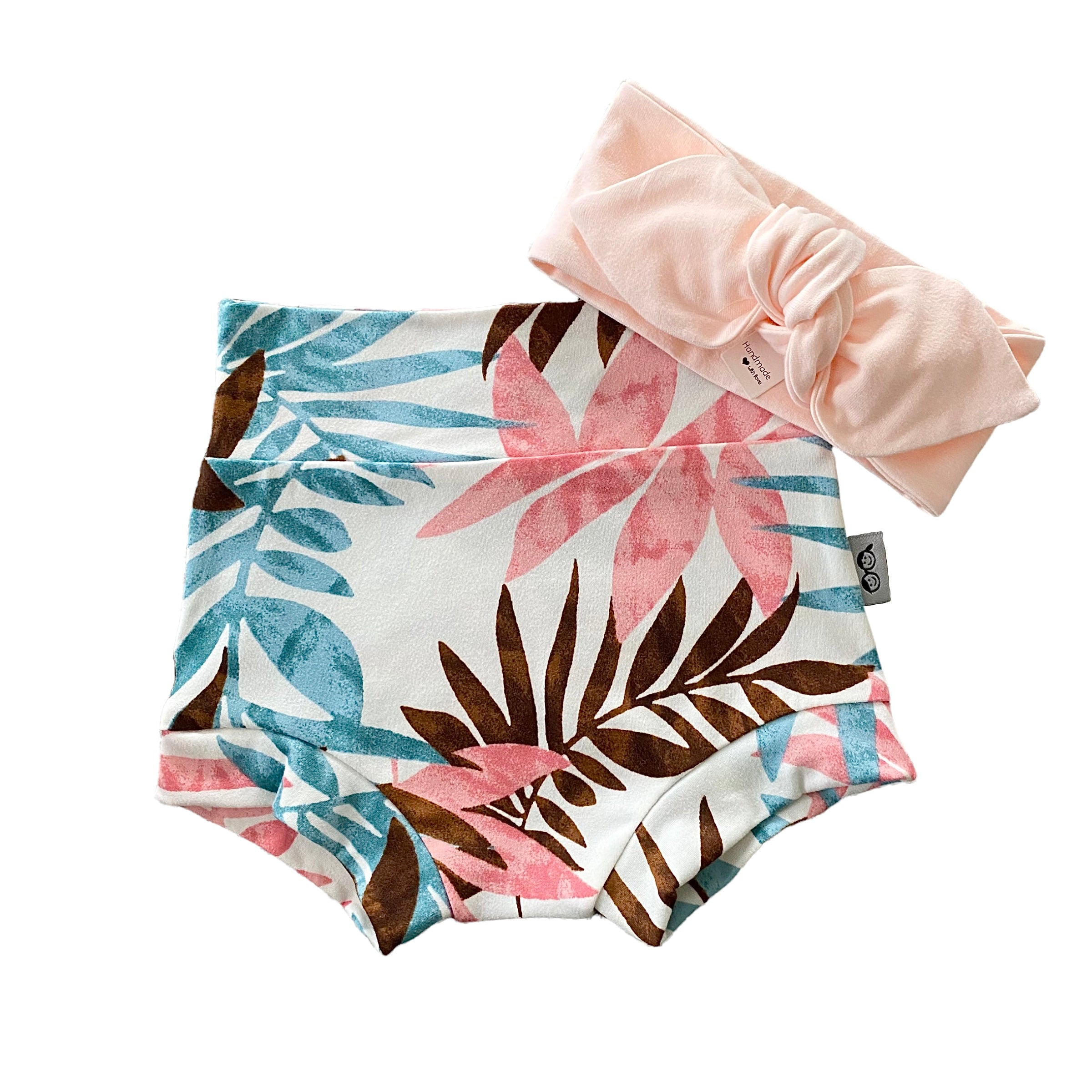 Hawaii Blush Mix and Match Bummies with Pink Headband