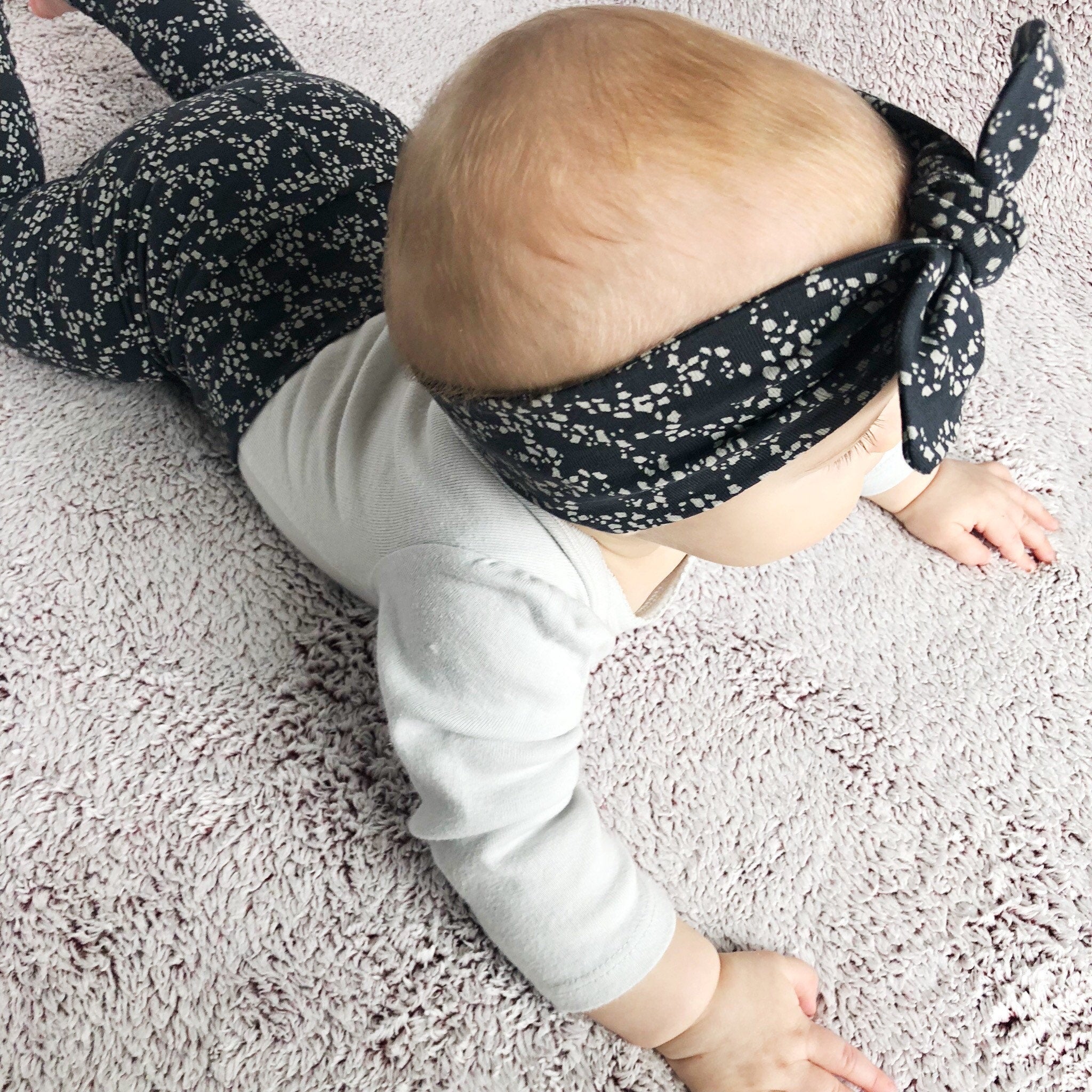 Messy Dots on Charcoal Leggings and/or Headbands