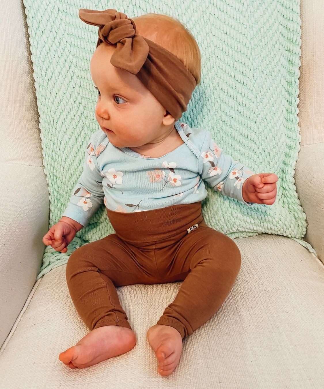 Baby Girl in Mocha Leggings