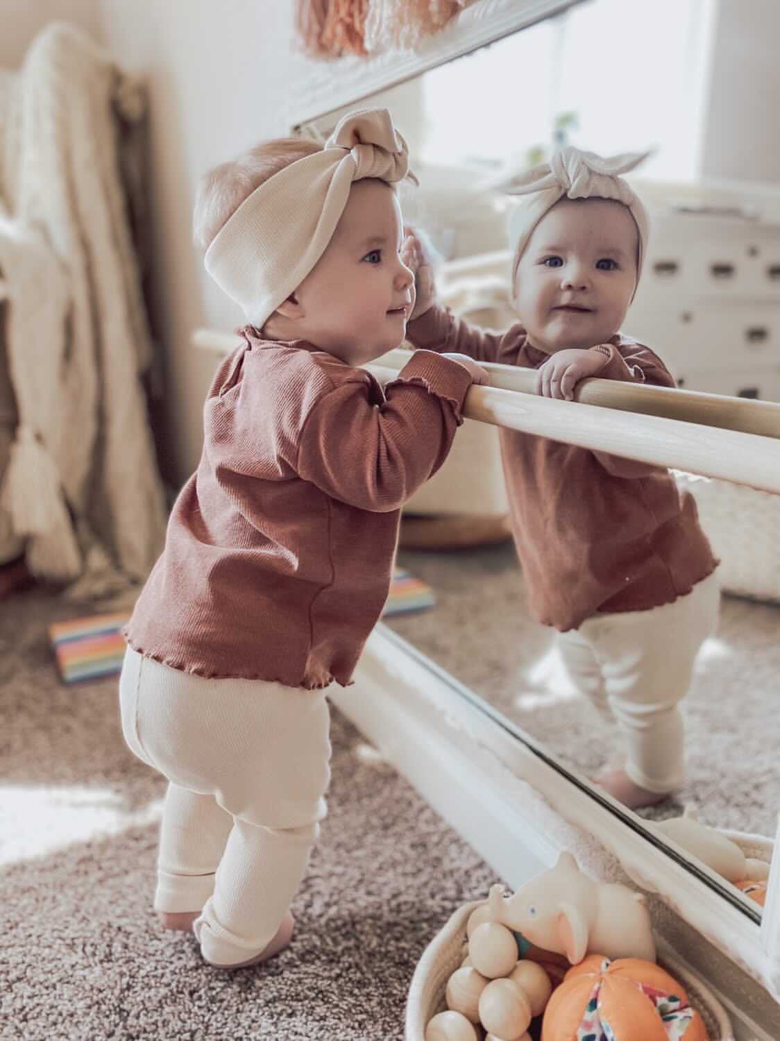 Cream Ribbed Headbands