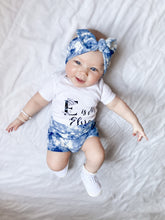 Baby Girl in Denim Tie Dye Ribbed Bummies