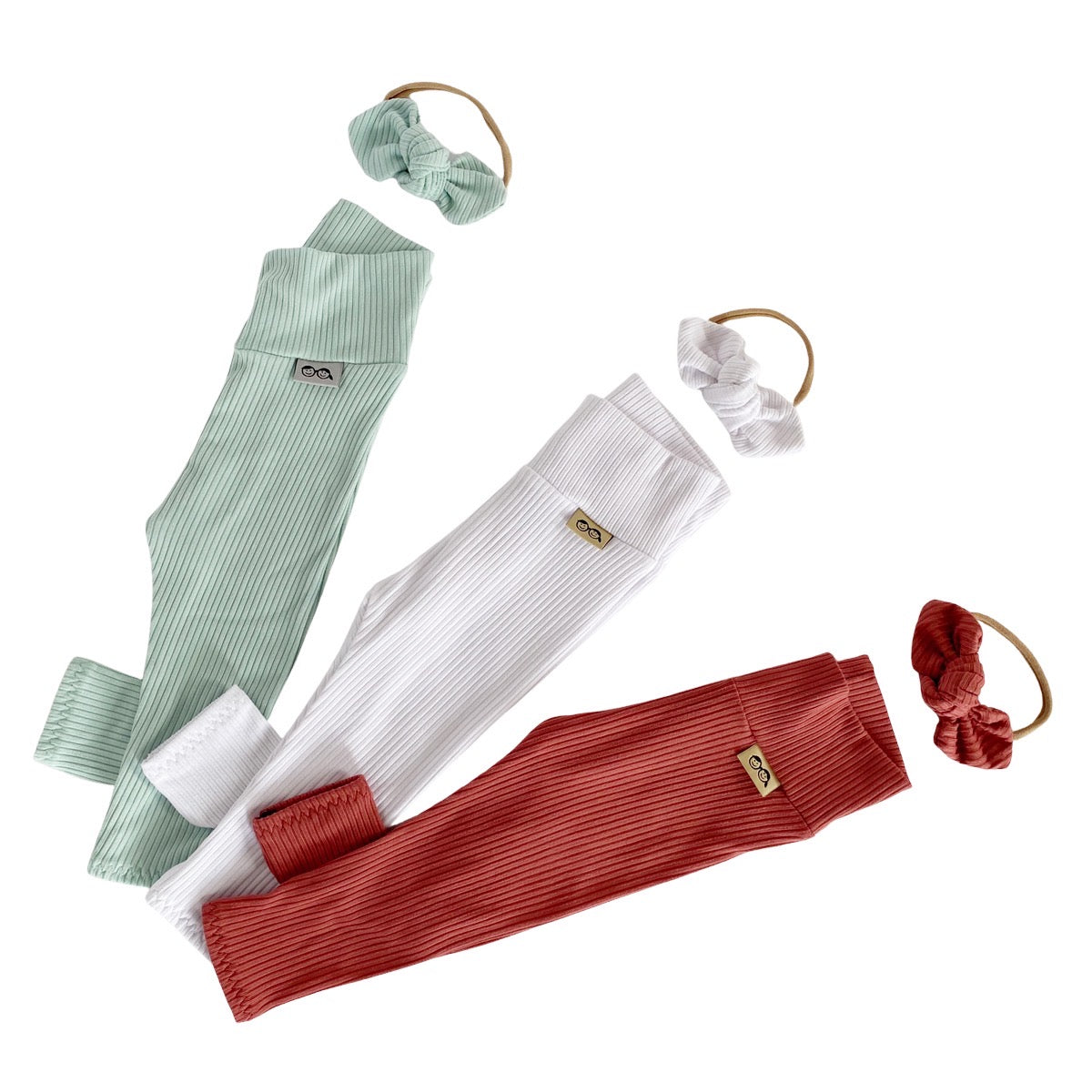 White Rib Leggings and/or Headband