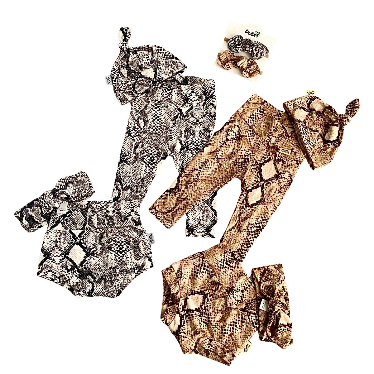 Grey Snake Print Leggings and/or Beanie Knot Hat