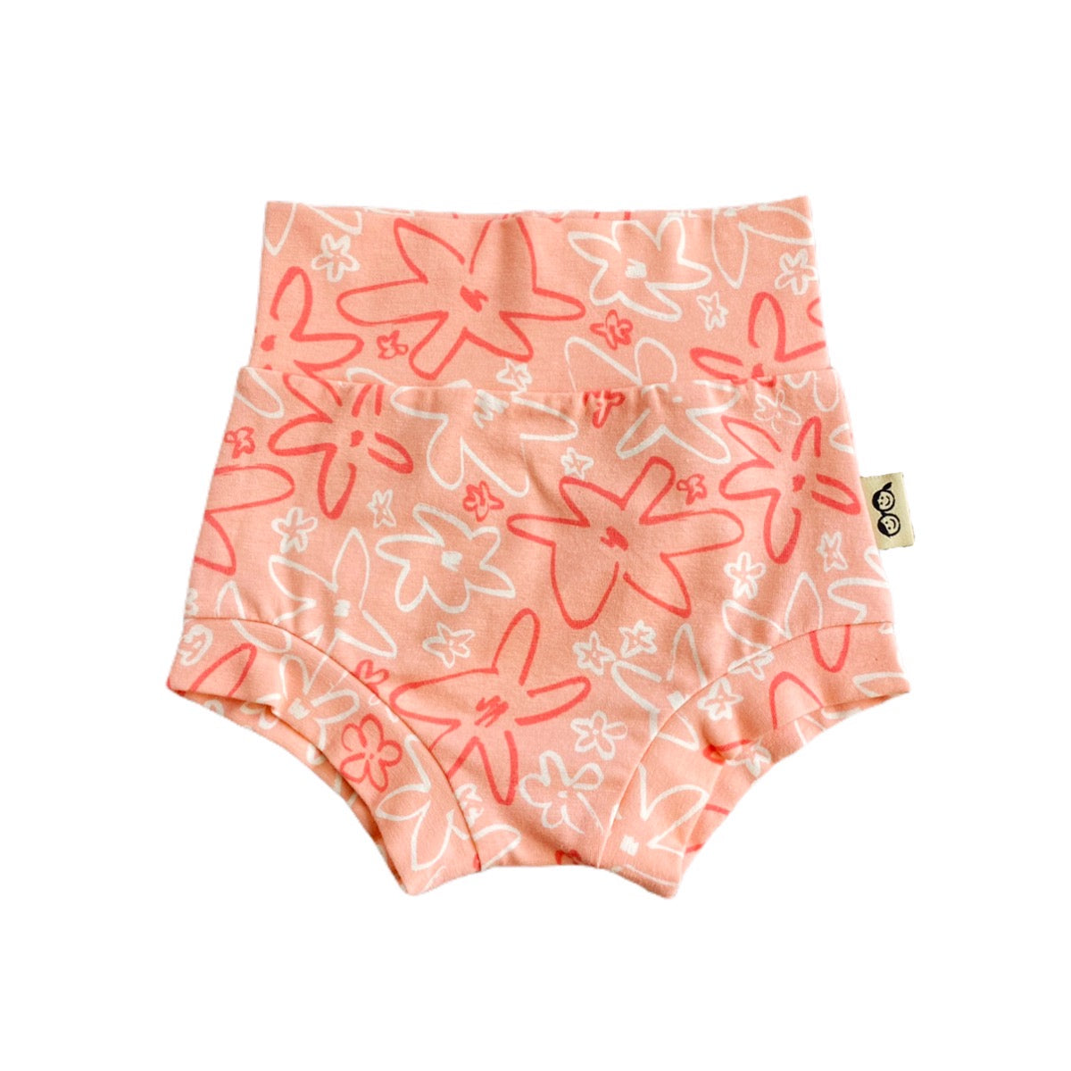 Coral Hand Drawn Flowers Bummies