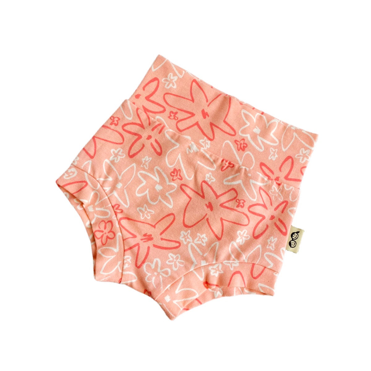 Coral Hand Drawn Flowers Bummies