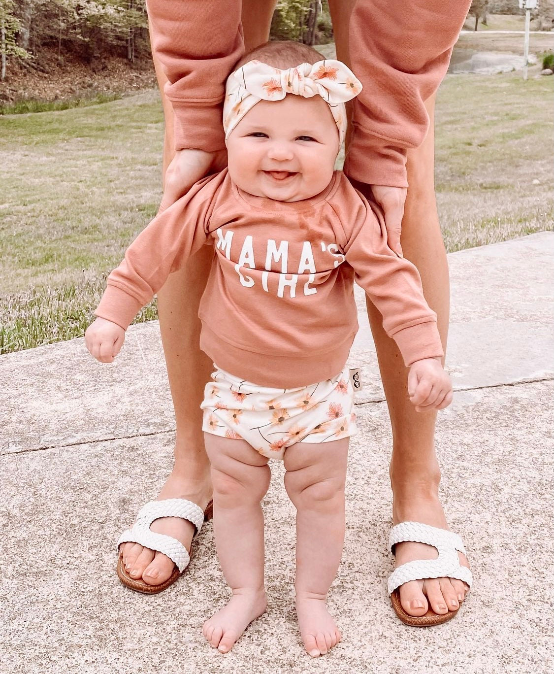 Cream Floral Bummies and/or Headbands
