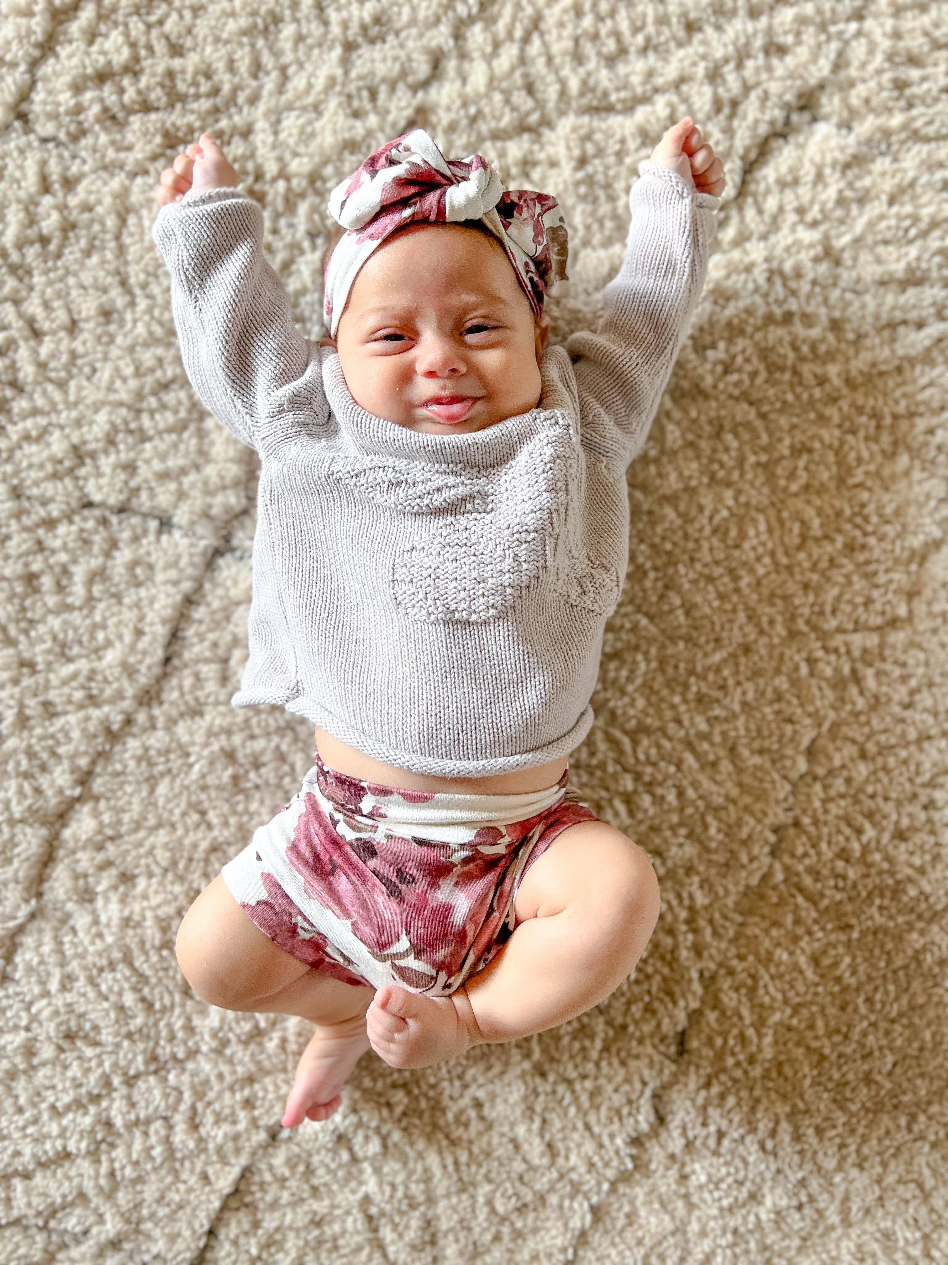 Vintage Florals on White Bummies and/or Headbands