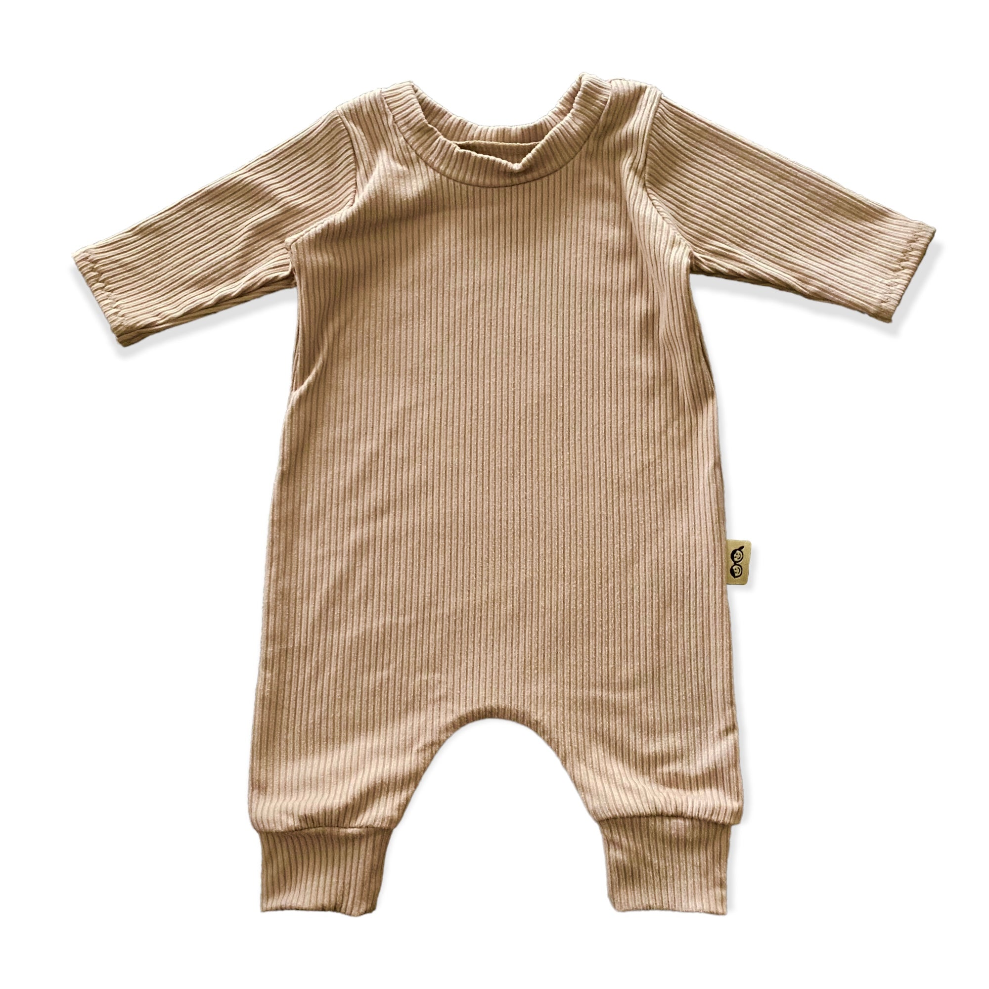 Latte Rib Harem Long-Sleeve Romper