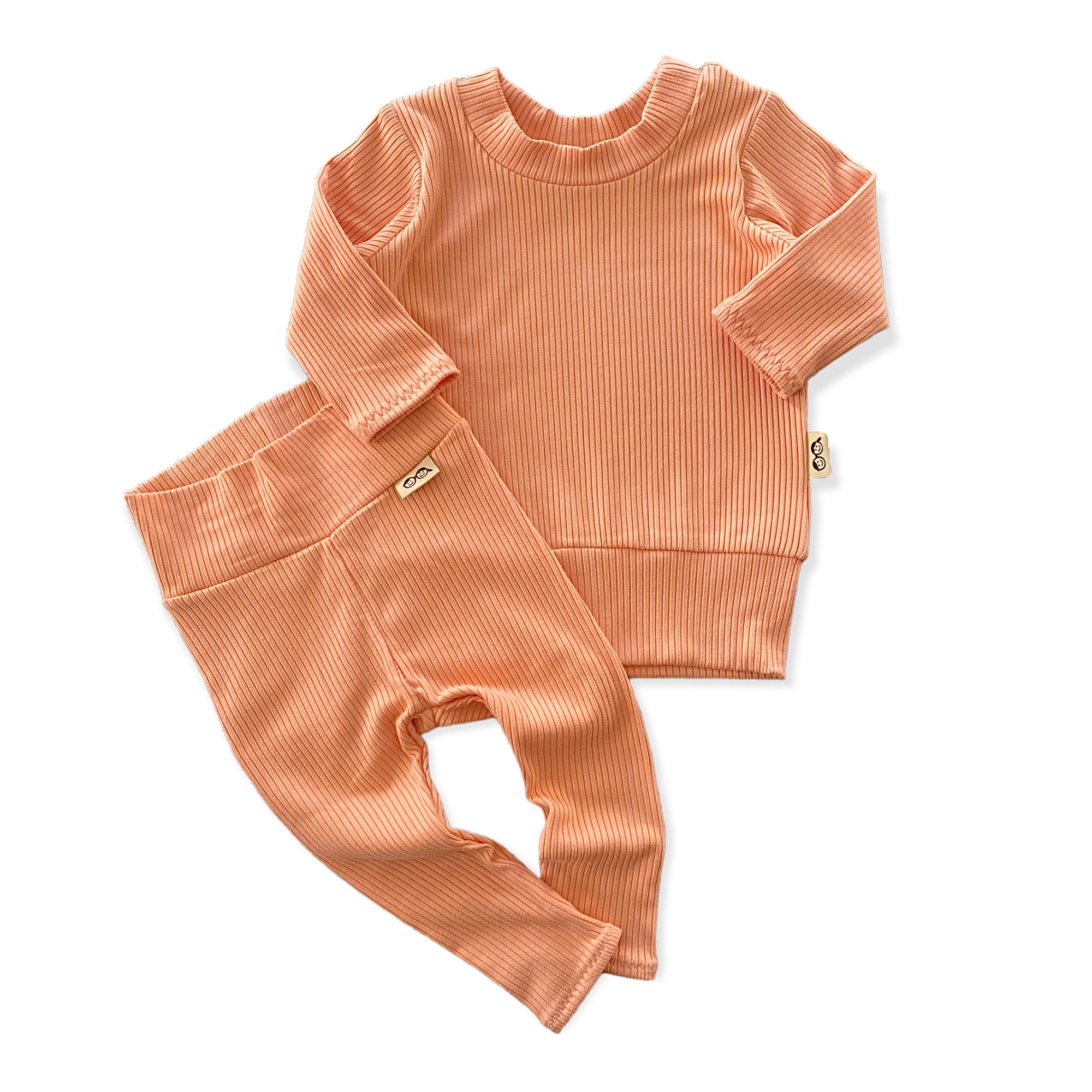 Melon Ribbed Lounge Set