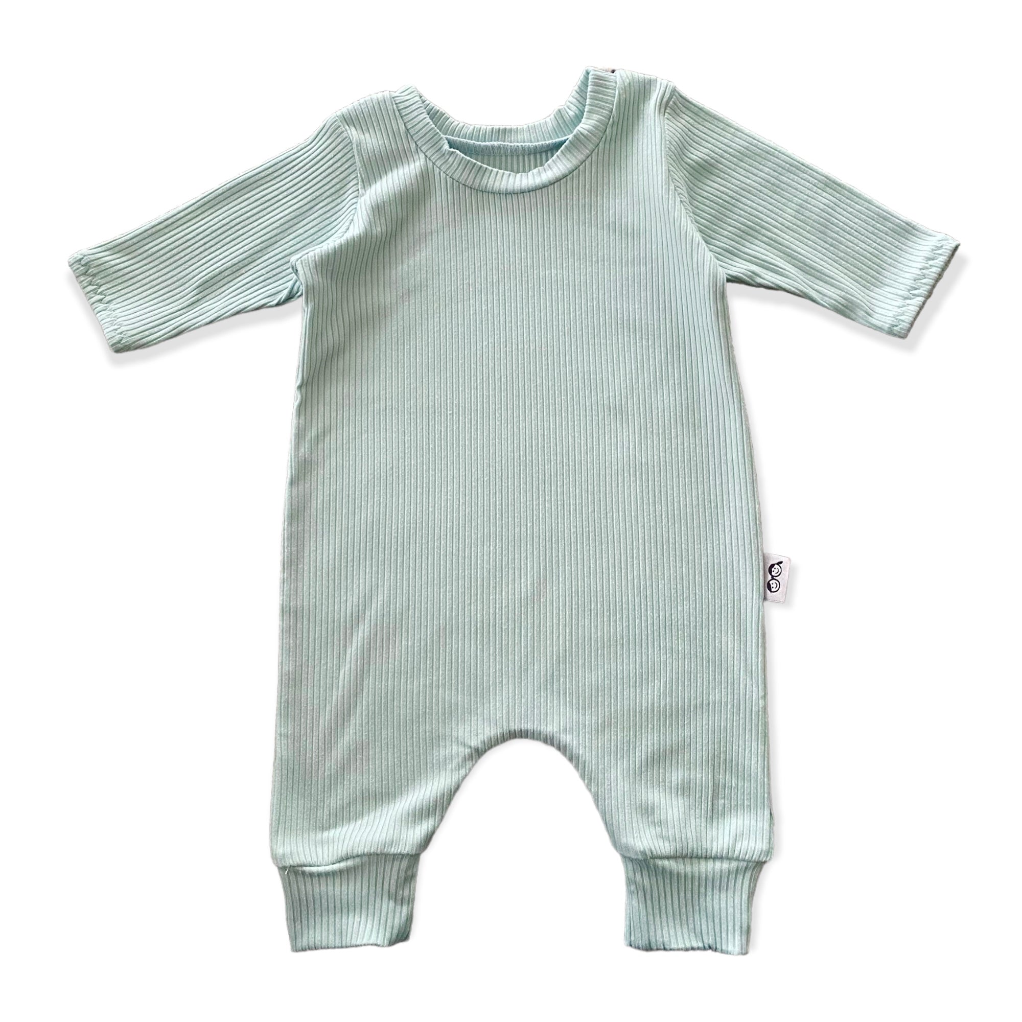 Mint Rib Harem Long-Sleeve Romper
