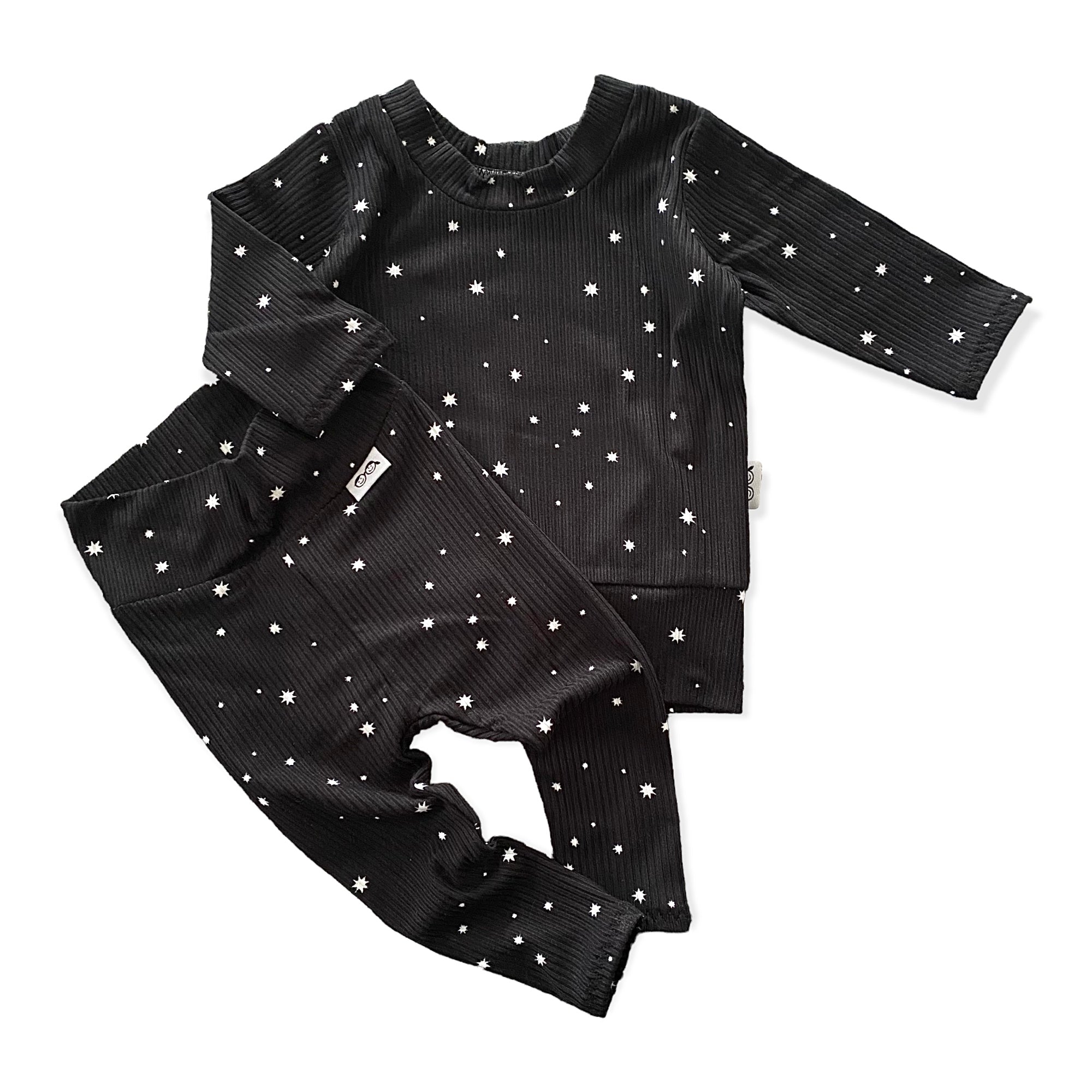 My Lucky Stars on Black Ribbed Lounge Set
