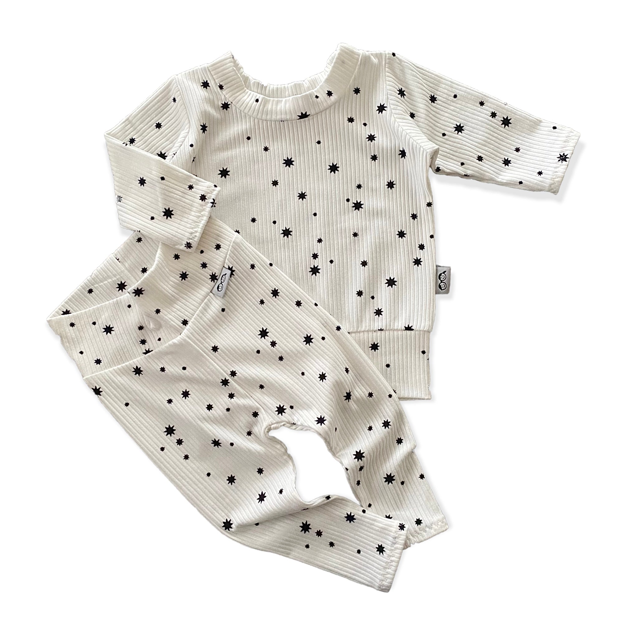 My Lucky Stars on White Ribbed Lounge Set