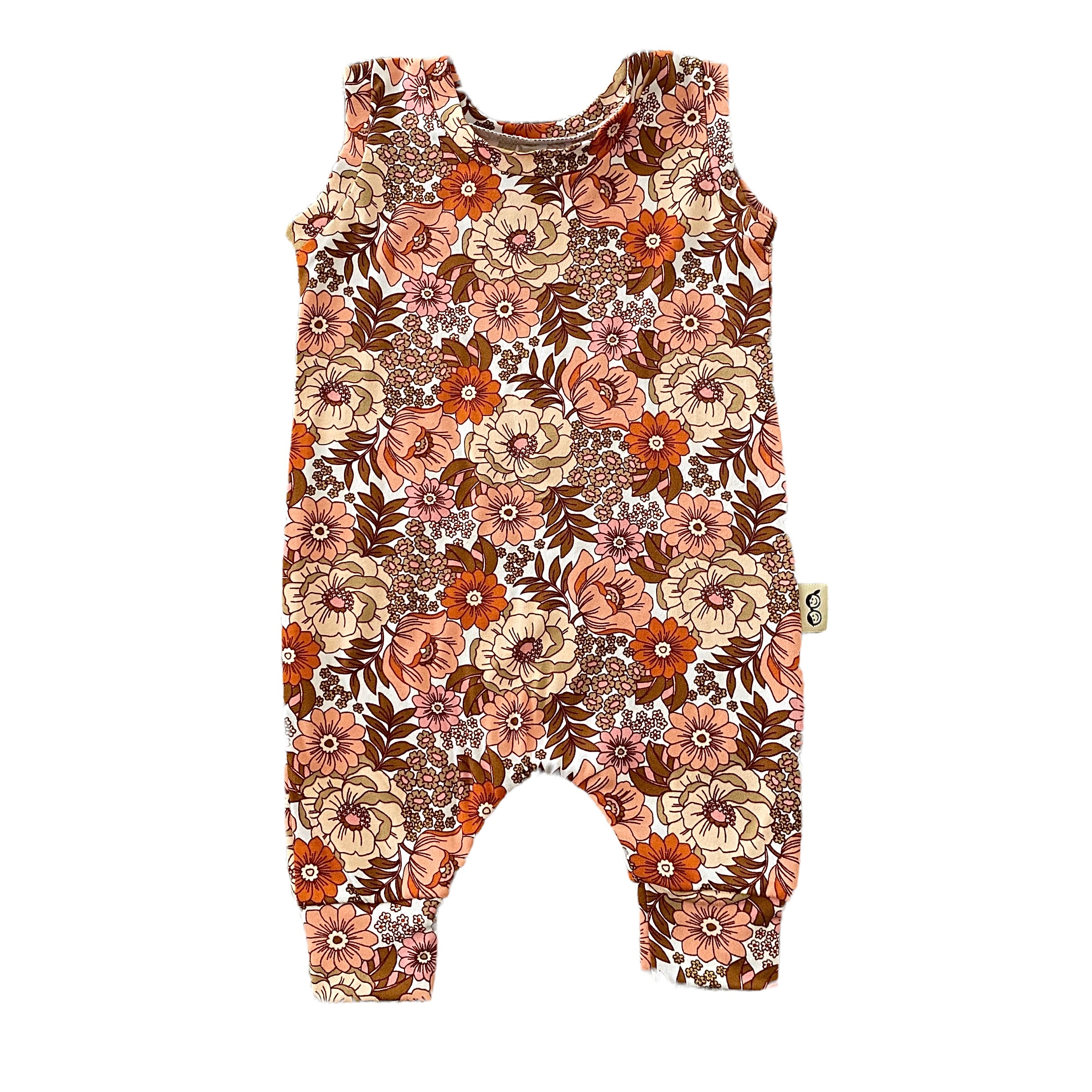 Neutral Boho Floral Harem Romper