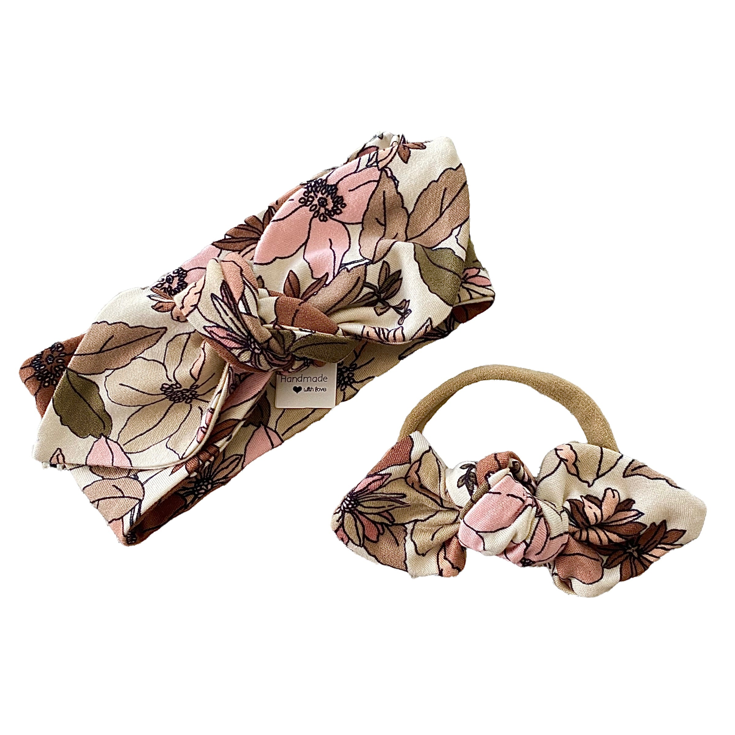 Nude Boho Florals Leggings and/or Headbands