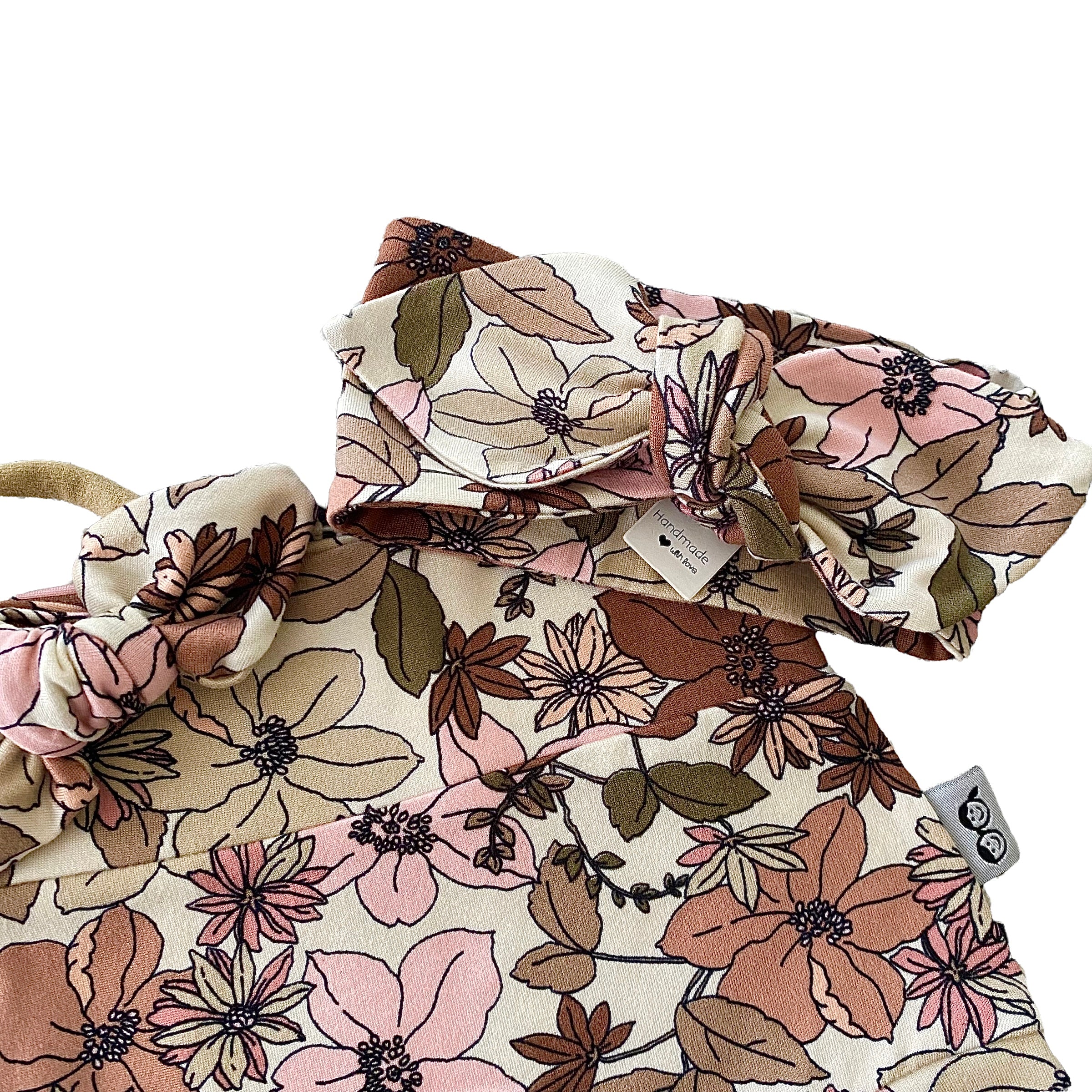 Nude Boho Florals Bummies and/or Headbands