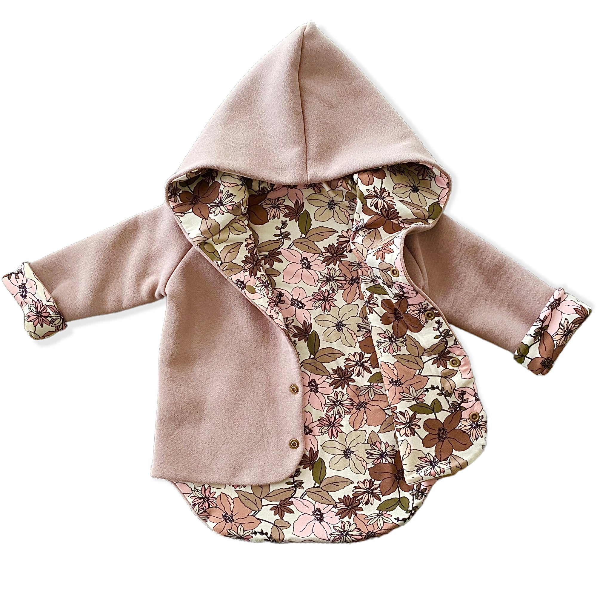 Nutmeg and Nude Boho Floral Hooded Jacket