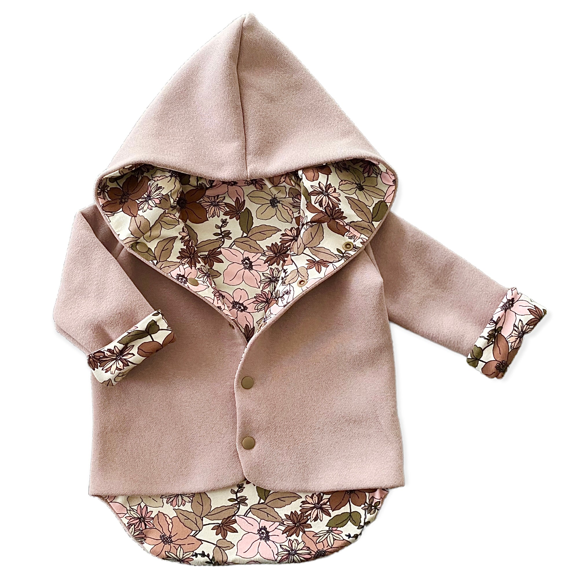 Nutmeg and Nude Boho Floral Hooded Jacket