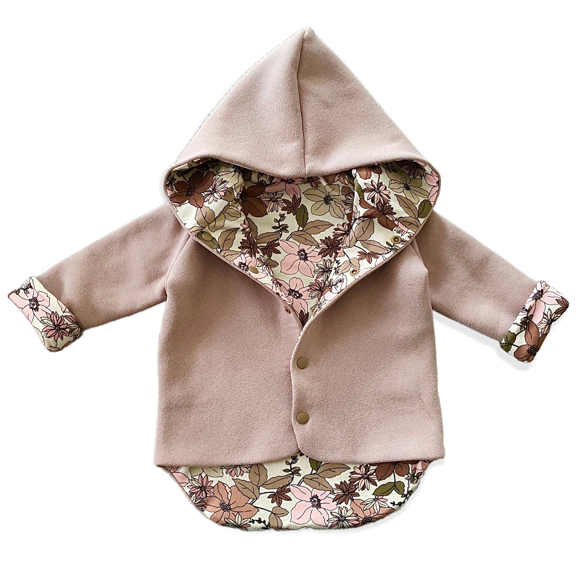 Nutmeg and Nude Boho Floral Hooded Jacket