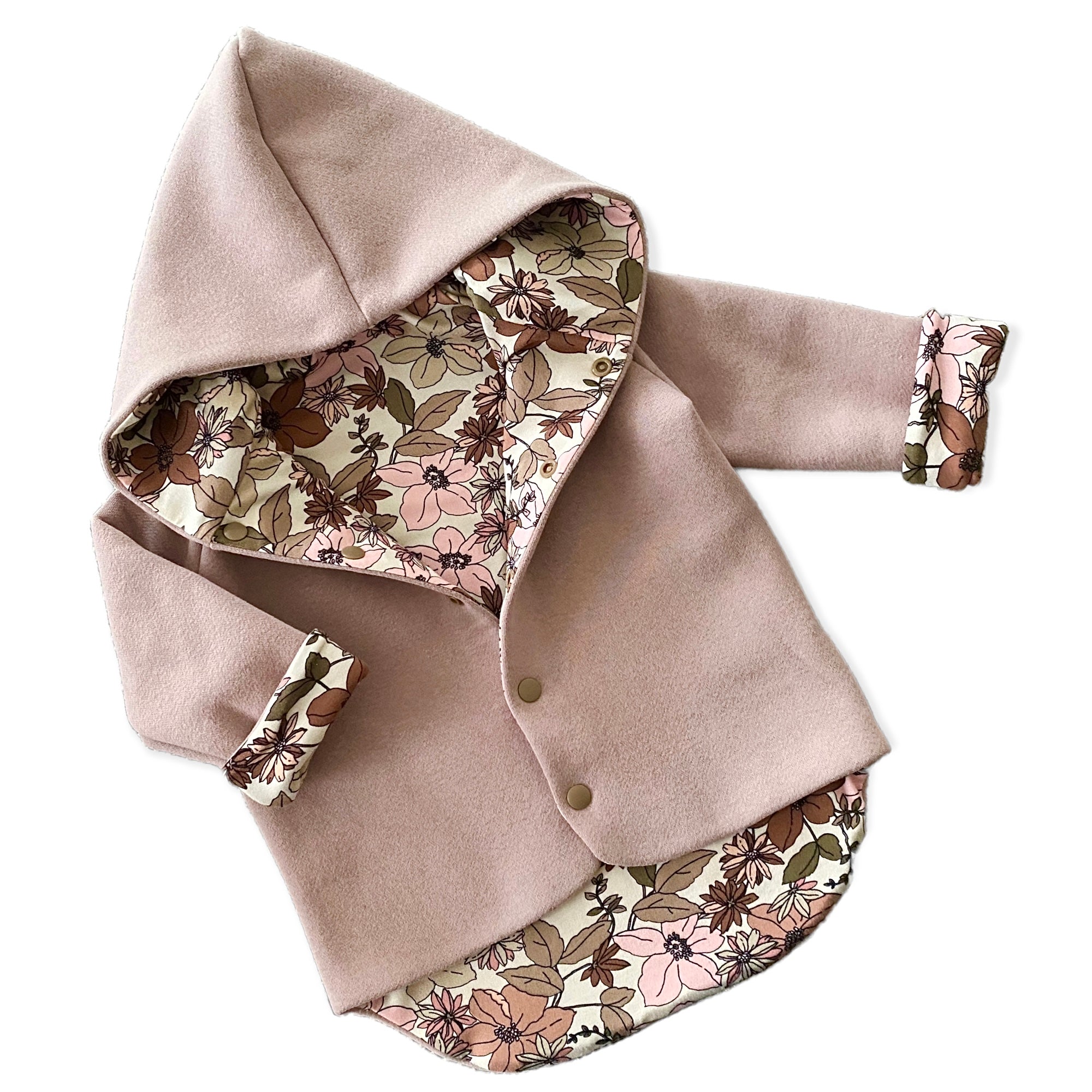 Nutmeg and Nude Boho Floral Hooded Jacket