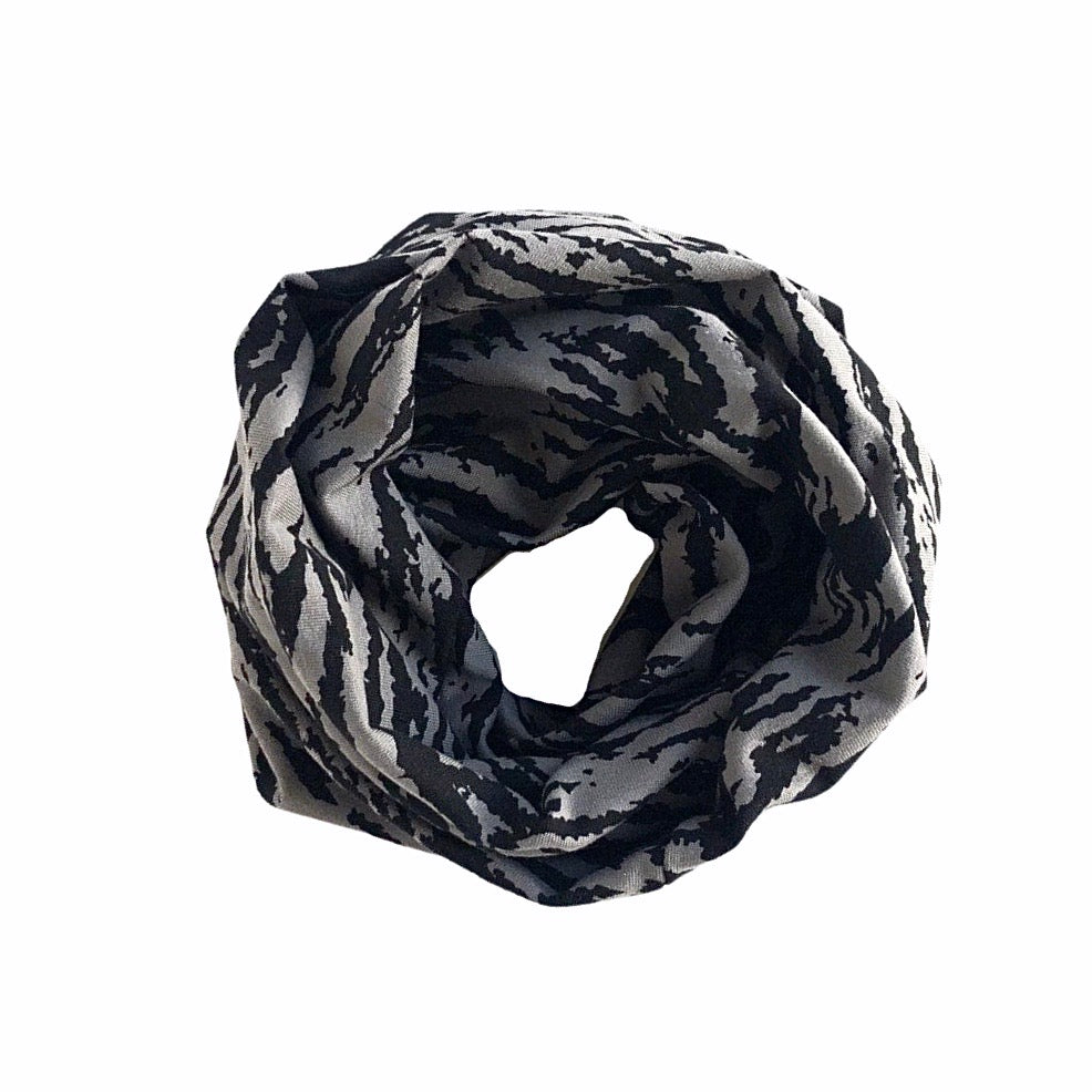 Gray and Black Zebra - Infinity Scarf