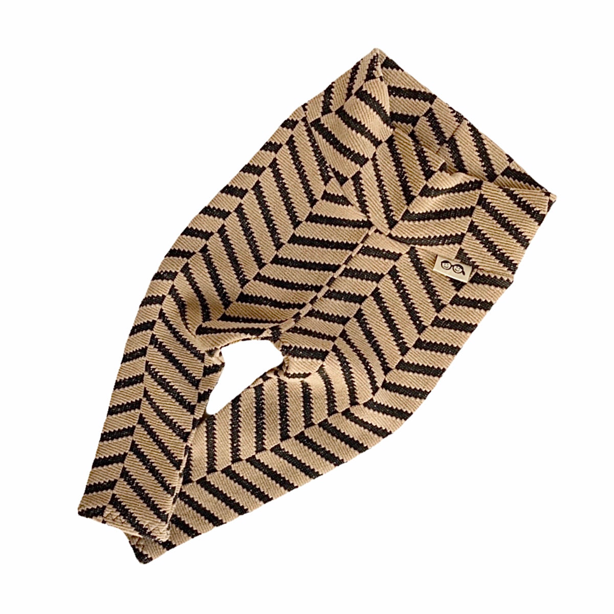 Tan & Black Chevron Textured Leggings