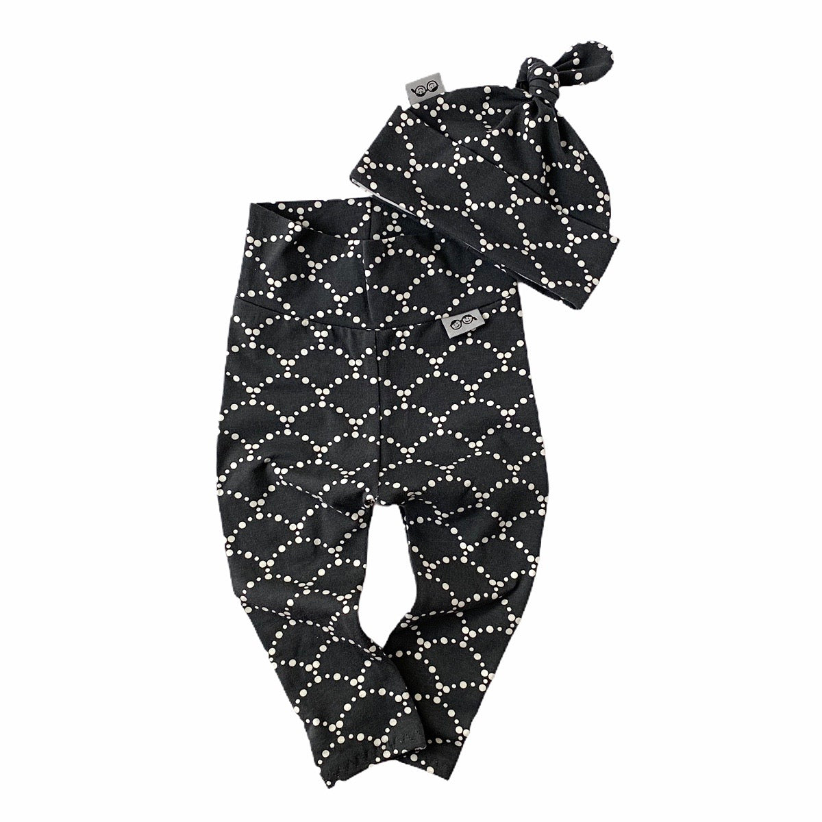 Ripples Black Leggings and/or Beanie Knot Hat